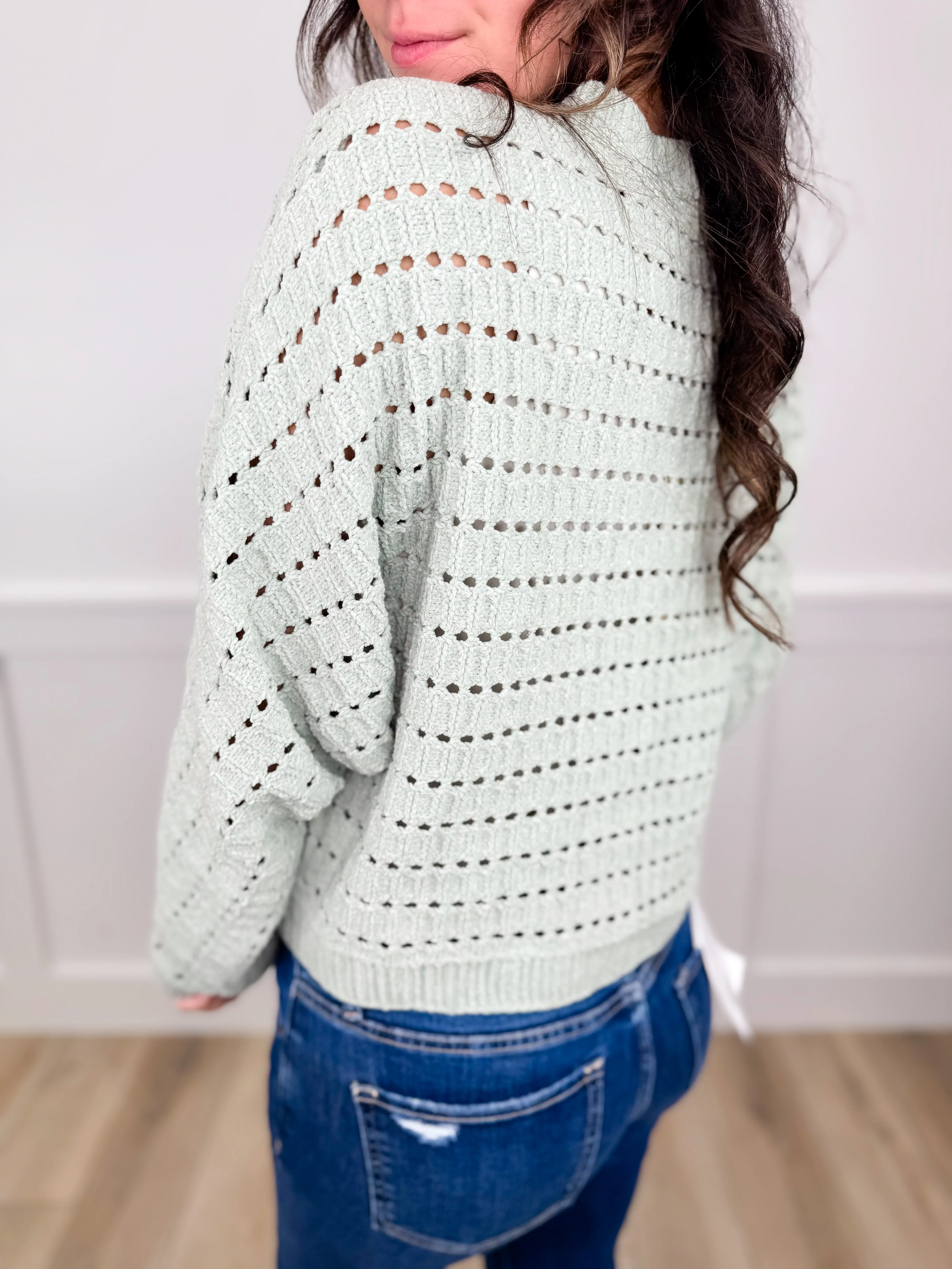 If You Must Knit Long Sleeve Avery Mae Mom Cropped Sweater Top - 3 colors! - Image 5