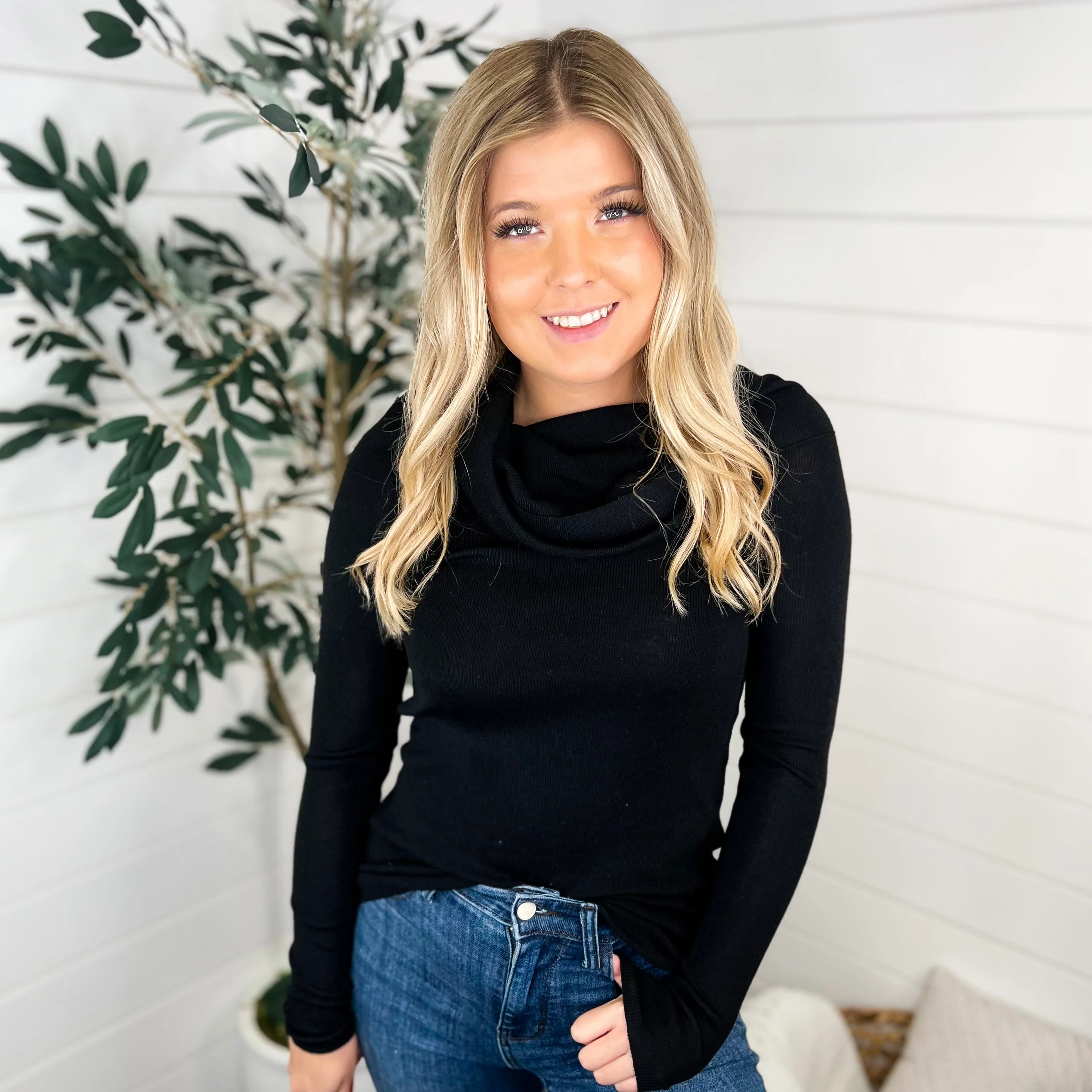 Ignore the Feeling Long Sleeve Black Avery Mae Top
