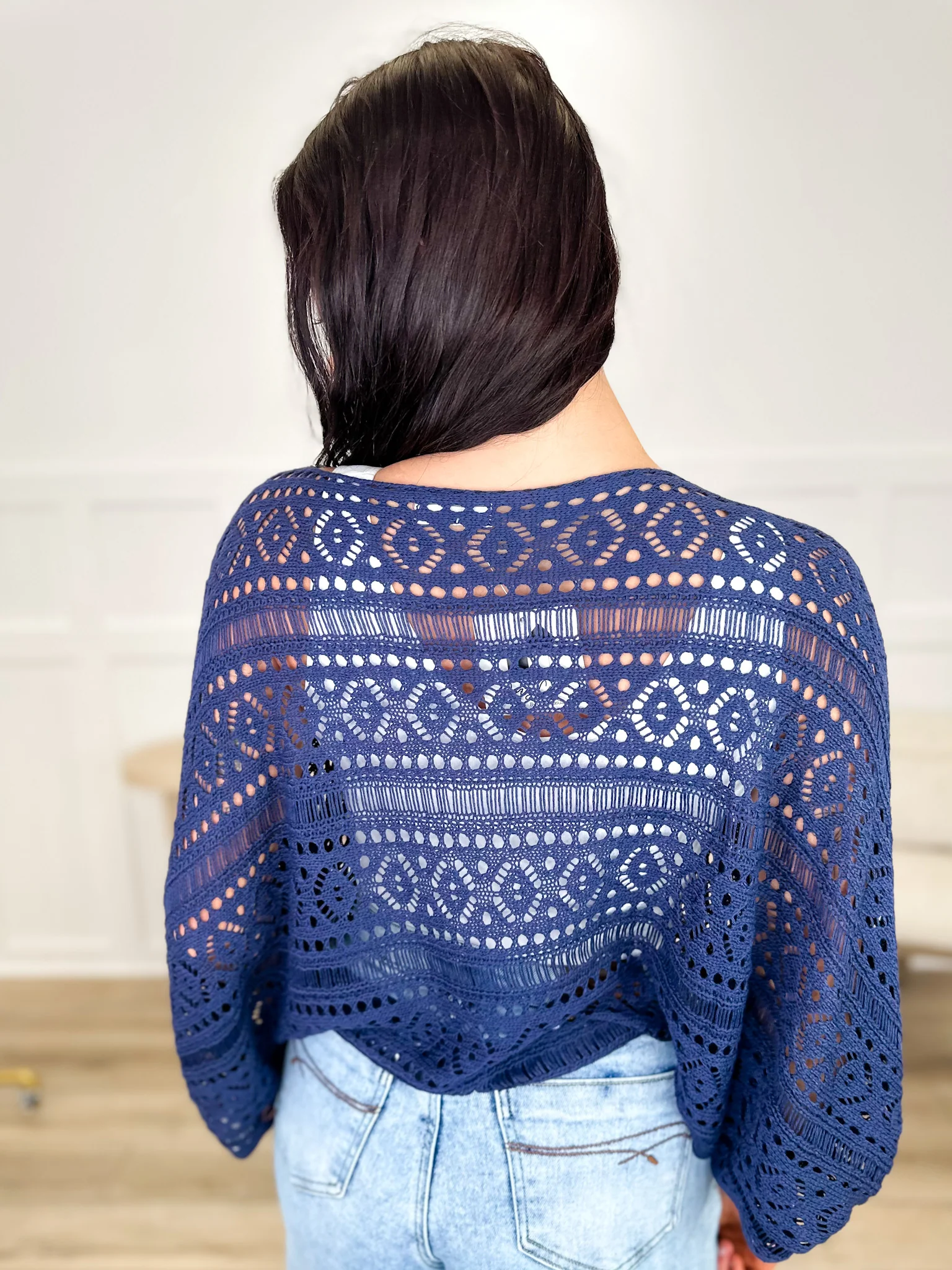 I'm Moving On Knit 3/4 Sleeve Blue Avery Mae Top - Image 2