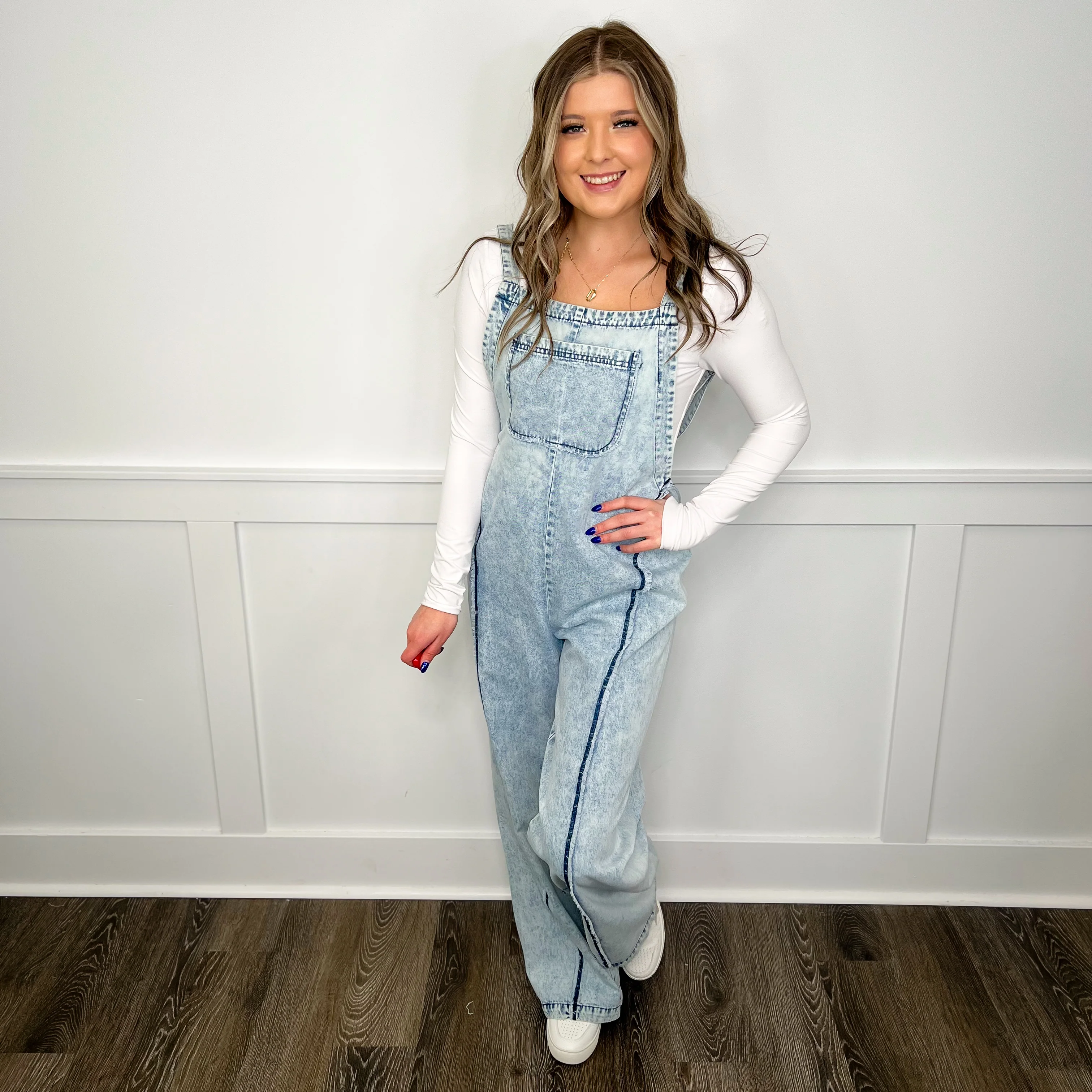 In My Haste Cotton Denim Avery Mae Overall Jumpsuit