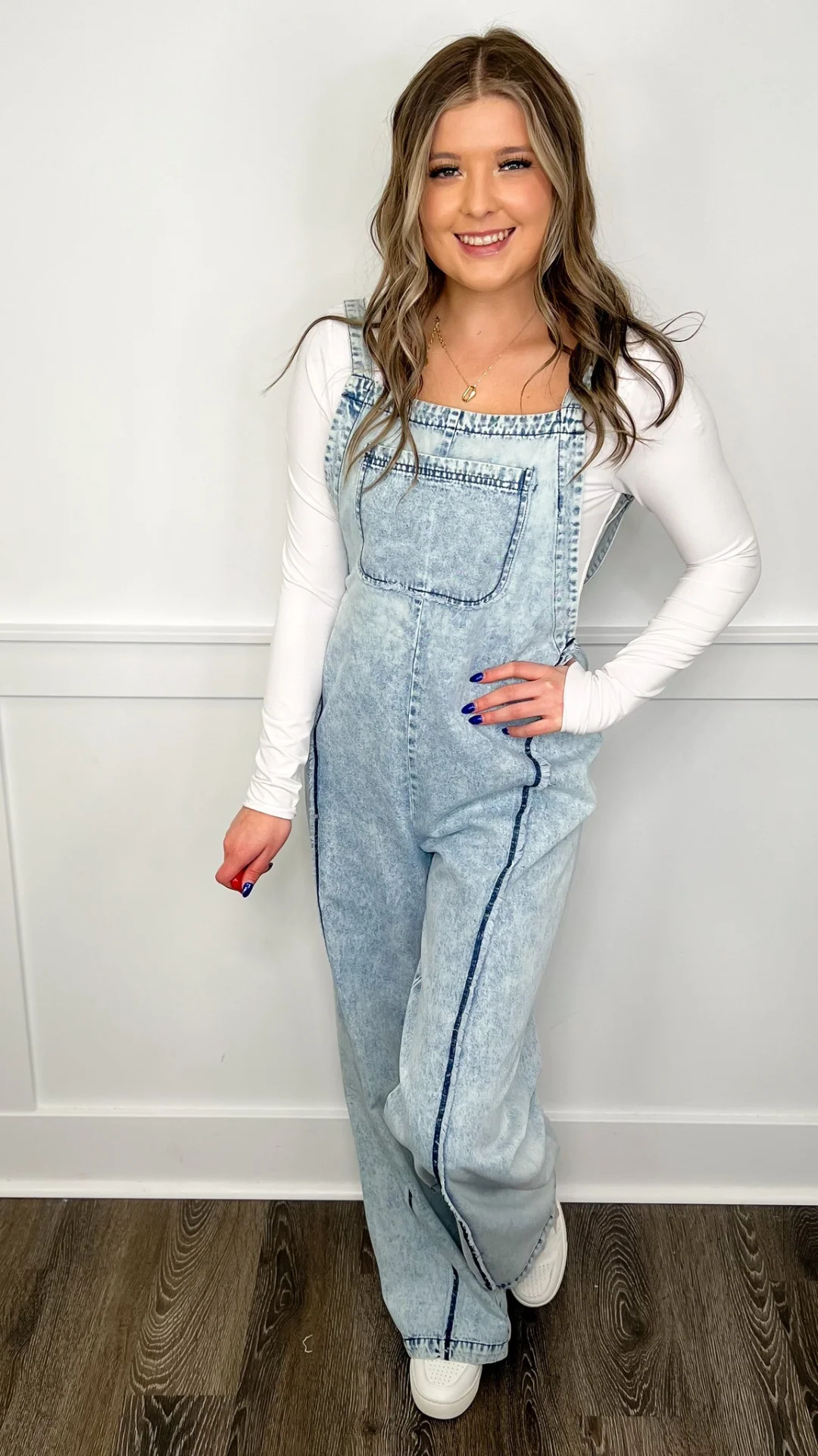 In My Haste Cotton Denim Avery Mae Overall Jumpsuit - Image 3