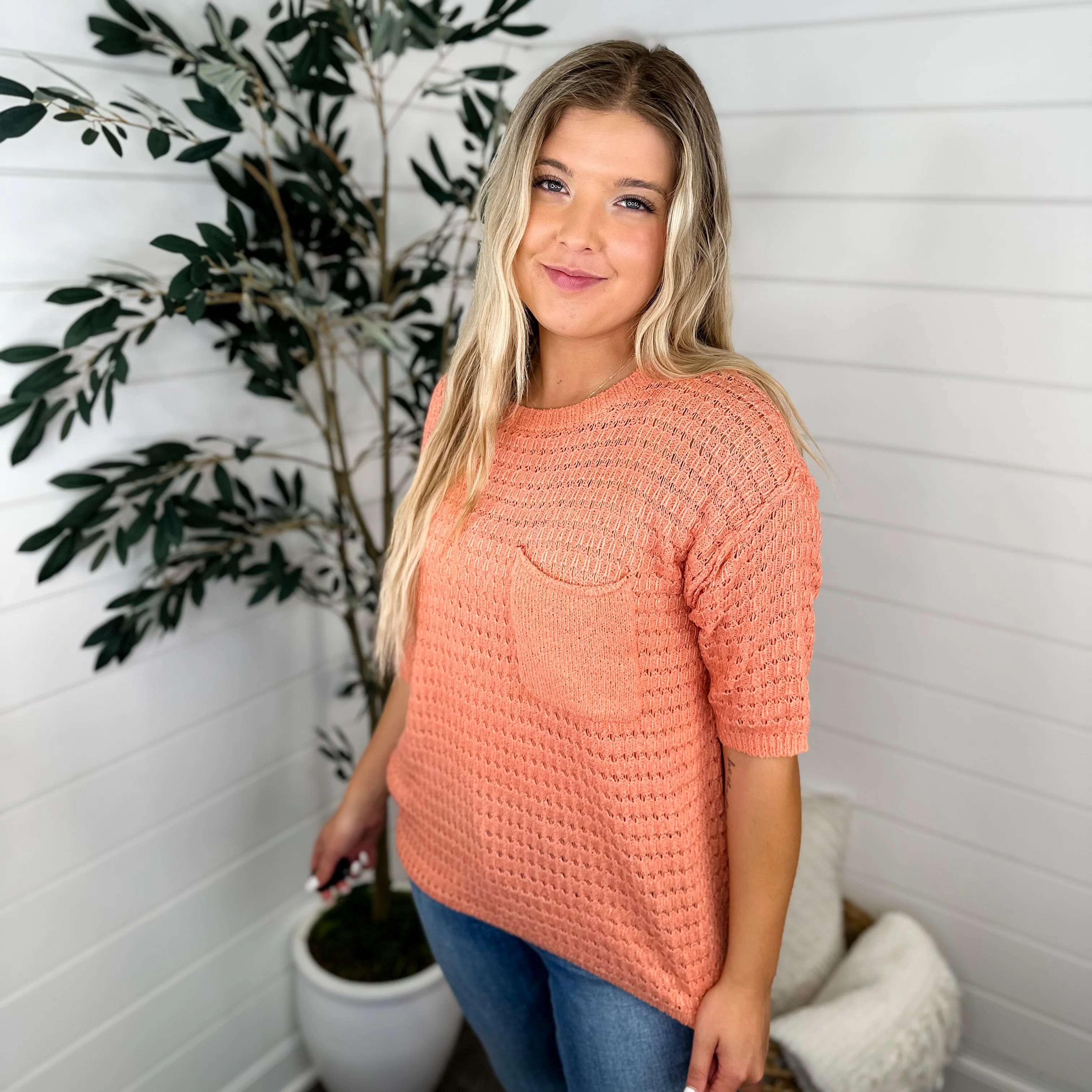 Introduce Yourself Knit Short Sleeve Avery Mae Sweater Top - 3 colors! - Image 2