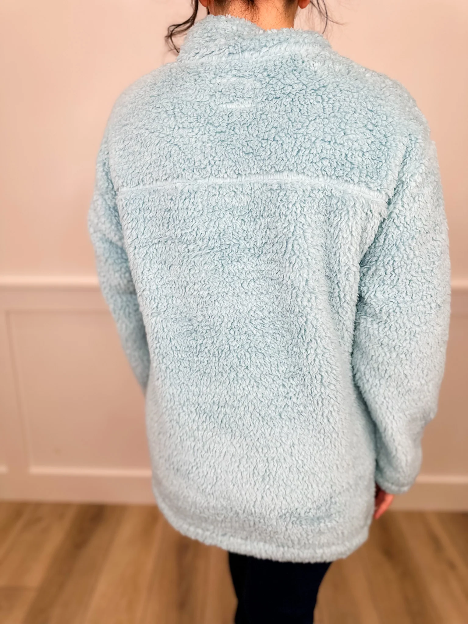 It Was Always You Sherpa Long Sleeve Blue Avery Mae Pullover Top - Image 2