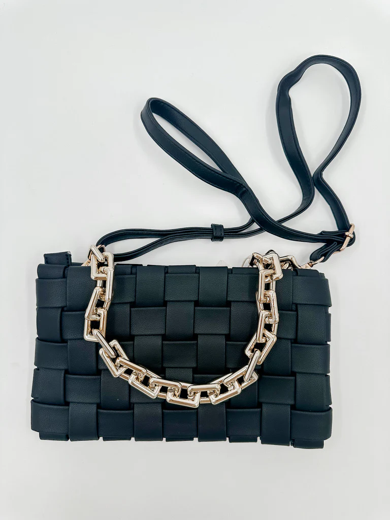 It's So Date Night Woven Faux Leather Bag - Multiple Colors - Image 3