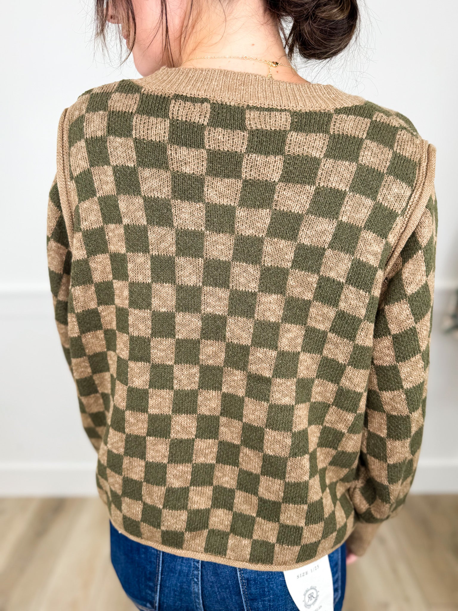 It's the Weekend Cotton Blend Long Sleeve Olive Avery Mae Sweater Top - Image 2