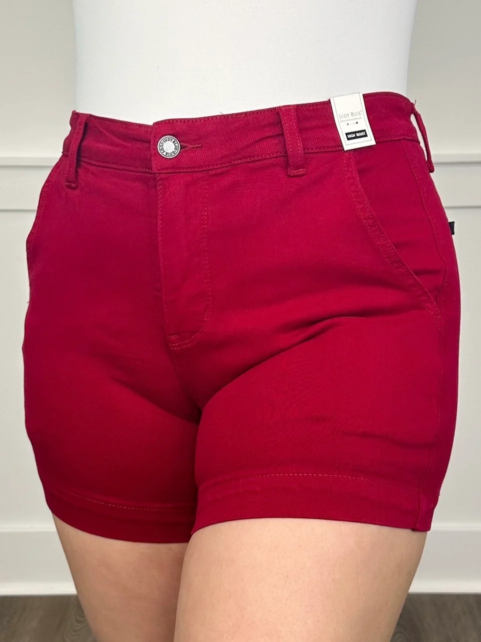 Judy Blue Aleah Tummy Control High-Rise Wine Shorts - Image 2