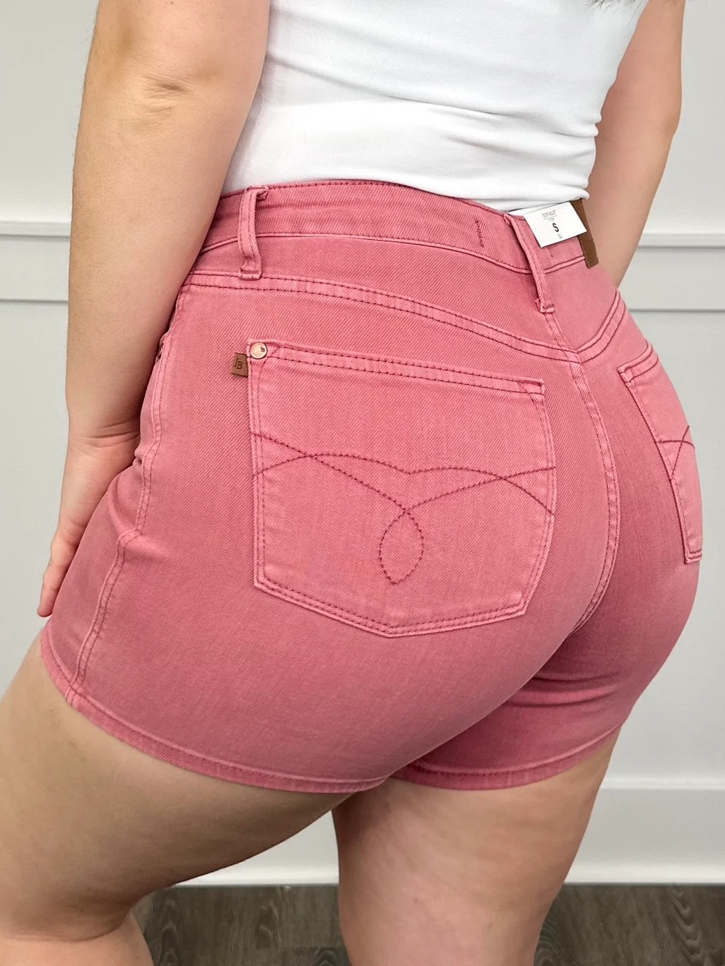 Judy Blue Ana High-Rise Pink Shorts - Image 2