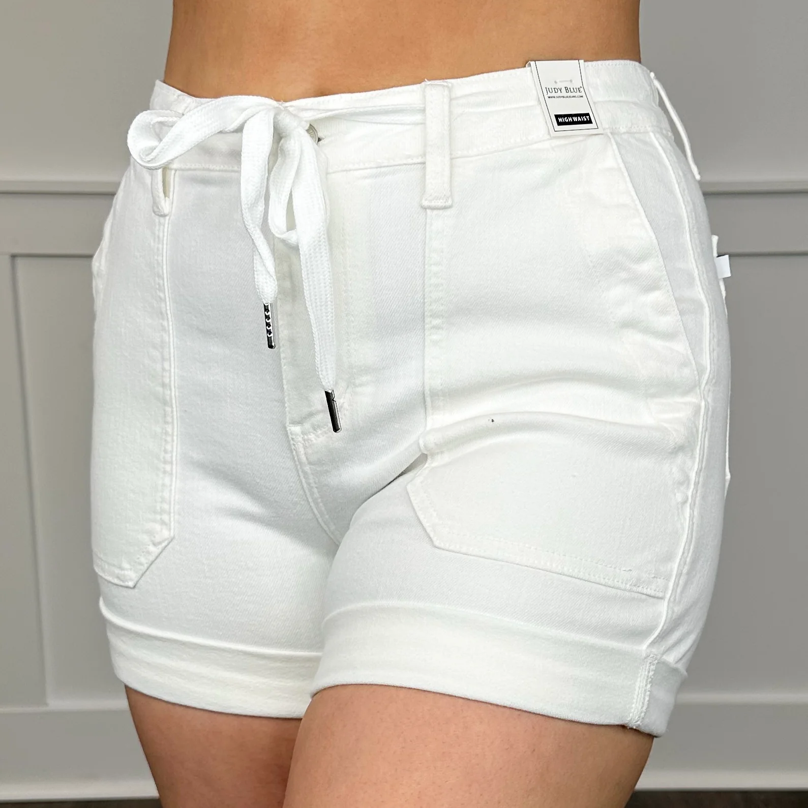 Judy Blue Annie High-Rise White Jogger Shorts - Image 3
