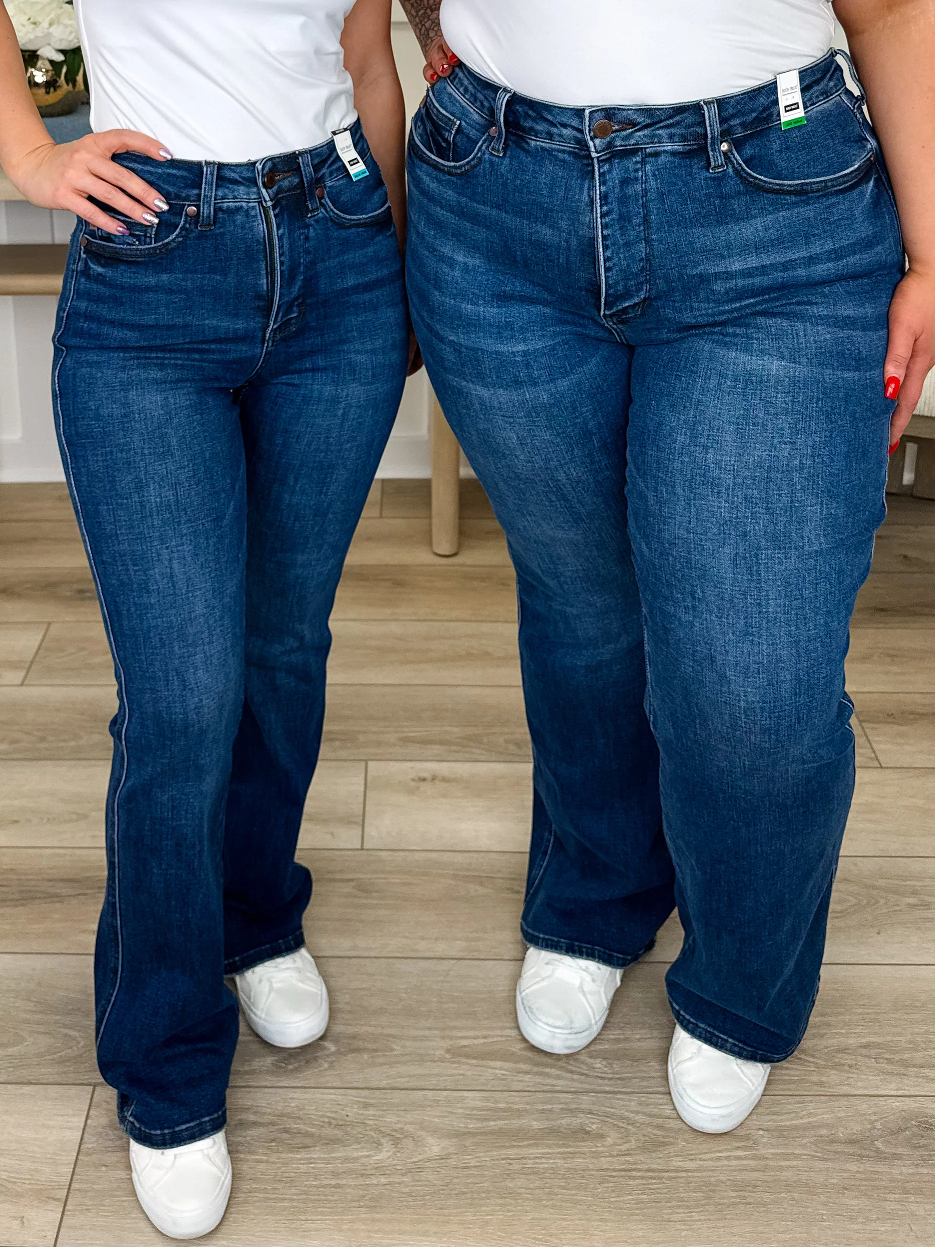Judy Blue Cali Tummy Control Bootcut Jeans - Dark Wash (Multiple Inseams, Non-Distressed)