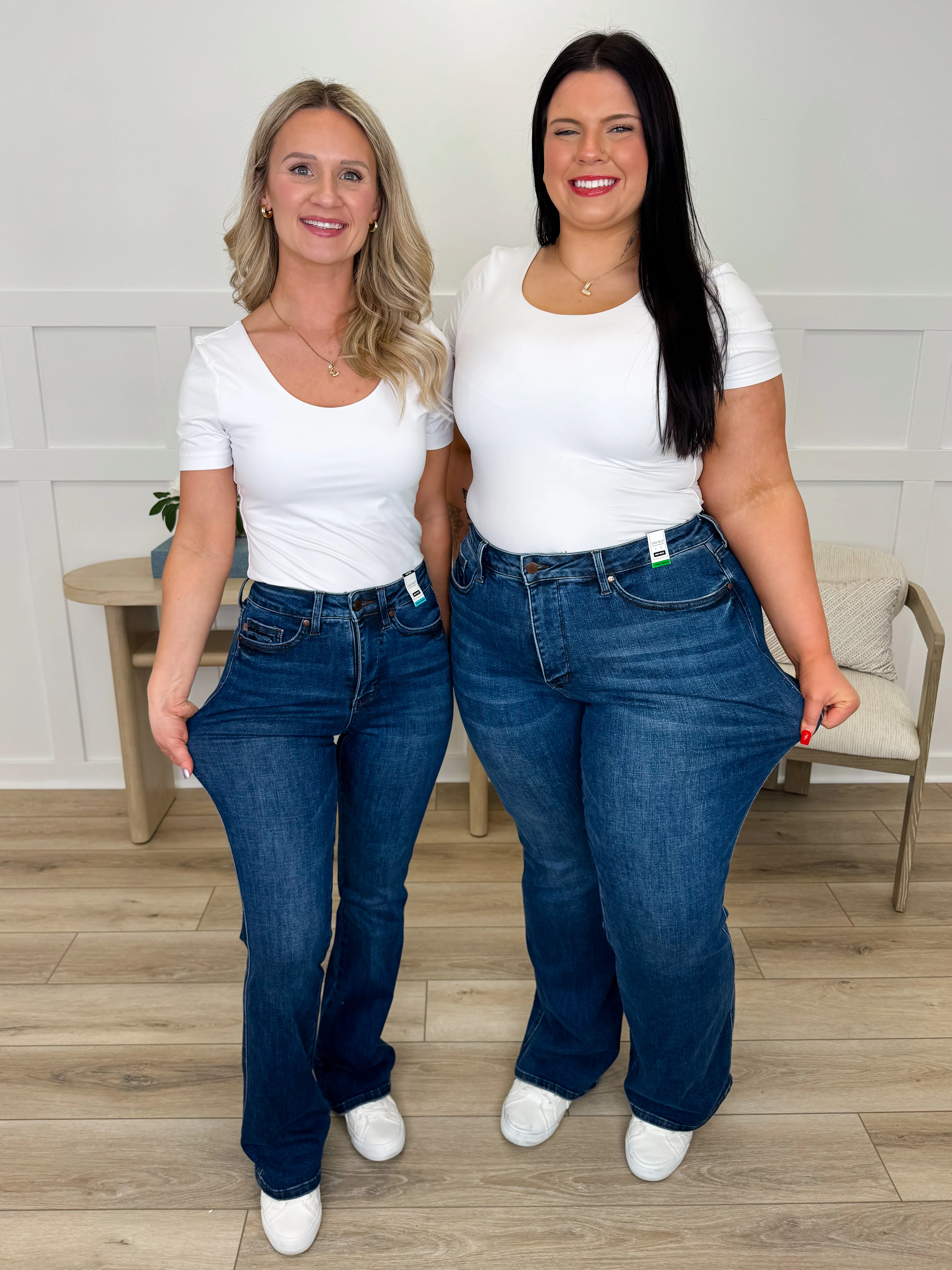Judy Blue Cali Tummy Control Bootcut Jeans - Dark Wash (Multiple Inseams, Non-Distressed) - Image 16