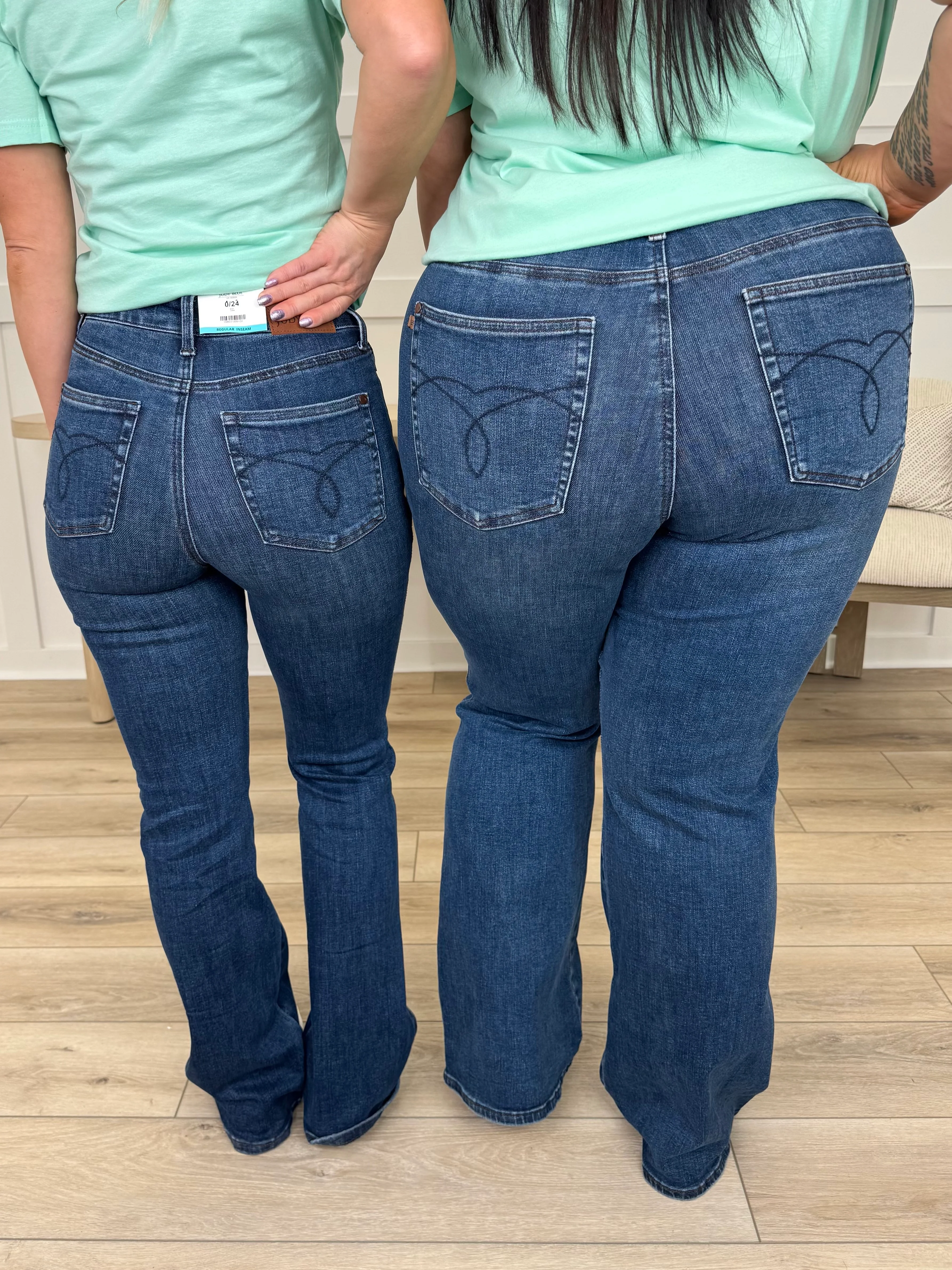 Judy Blue Cali Tummy Control Bootcut Jeans - Dark Wash (Multiple Inseams, Non-Distressed) - Image 3