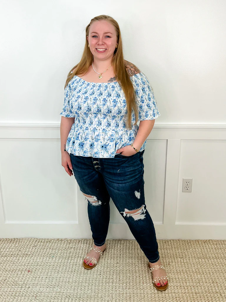 Judy Blue Emerson Distressed High-Rise Button Fly Skinny Dark Wash Jeans - Image 15