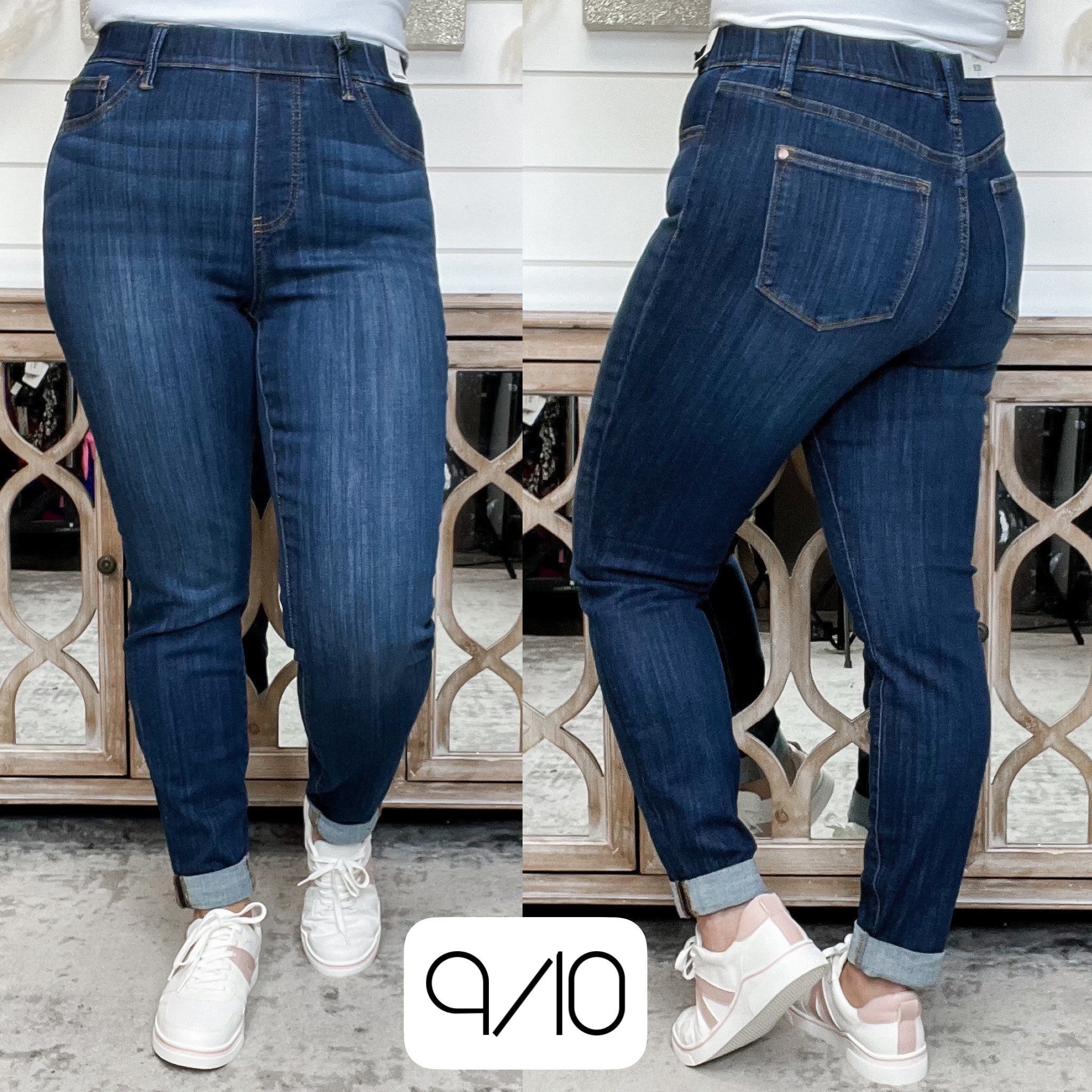 Judy Blue Gracie High-Rise Slim Fit Dark Wash Pull On Jeans - Image 4
