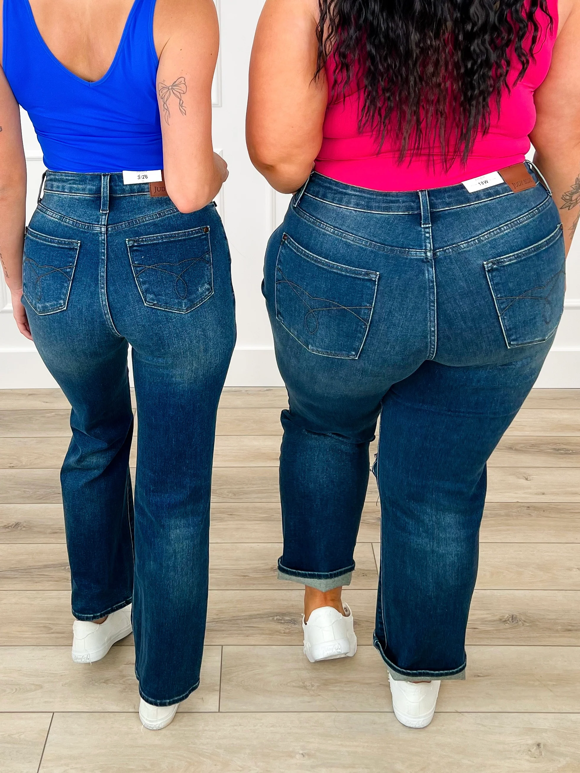 Judy Blue Janelle High-Rise Dad Jeans - Dark Wash (Distressed) - Image 2