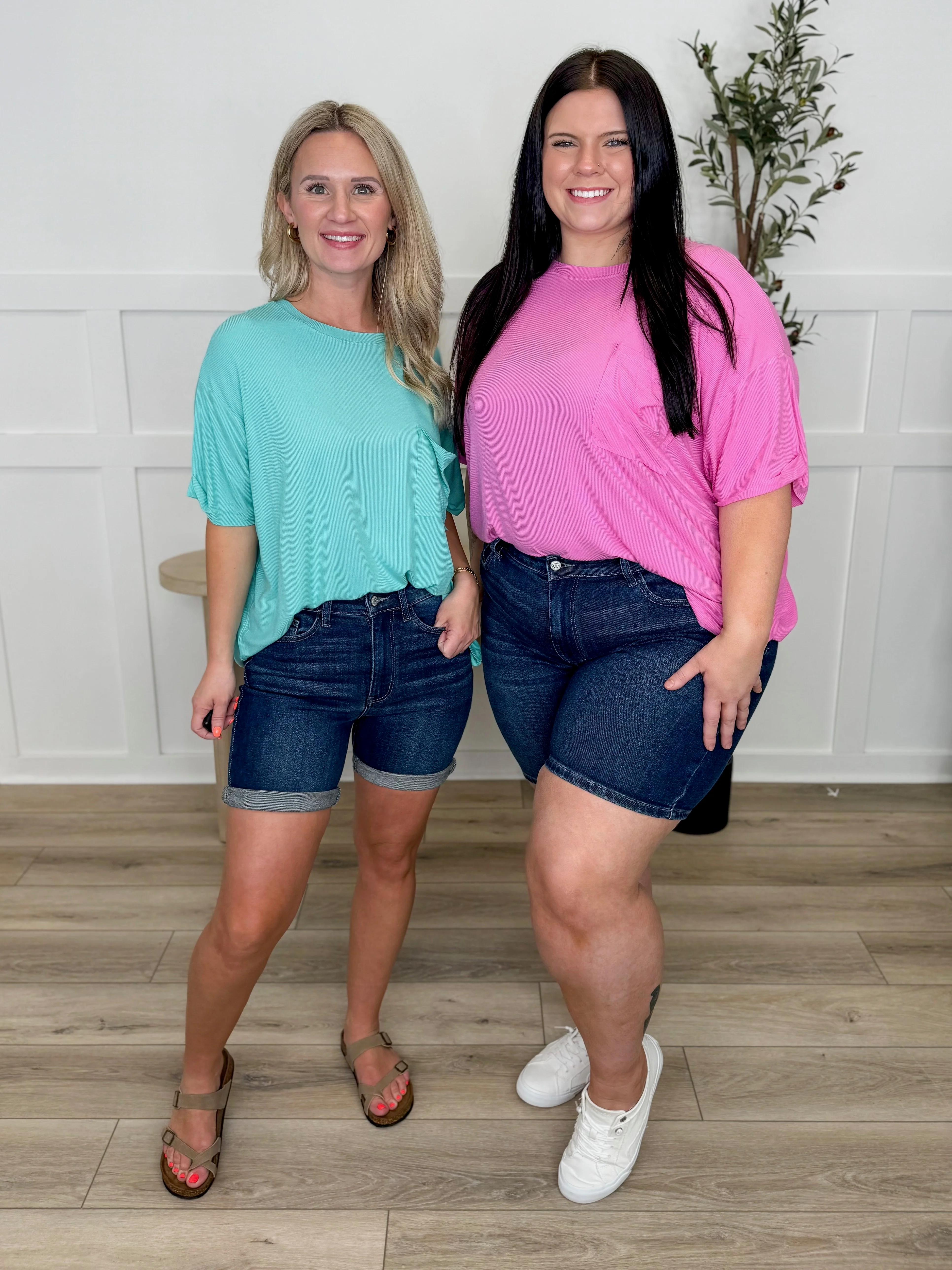 Judy Blue Kristen Mid-Rise Bermuda Denim Shorts - Dark Wash (Non-Distressed) - Image 7
