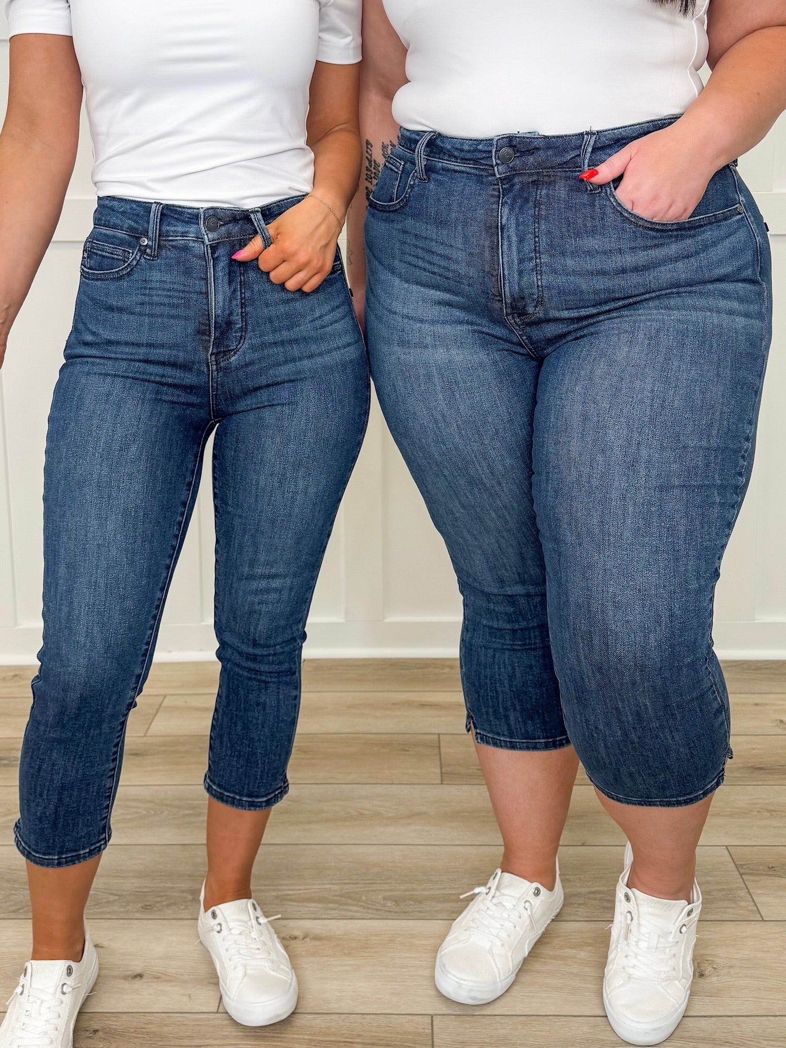 Judy Blue Lucia "Butt Lifting" Tummy Control Capris - Dark Wash (Non-Distressed)