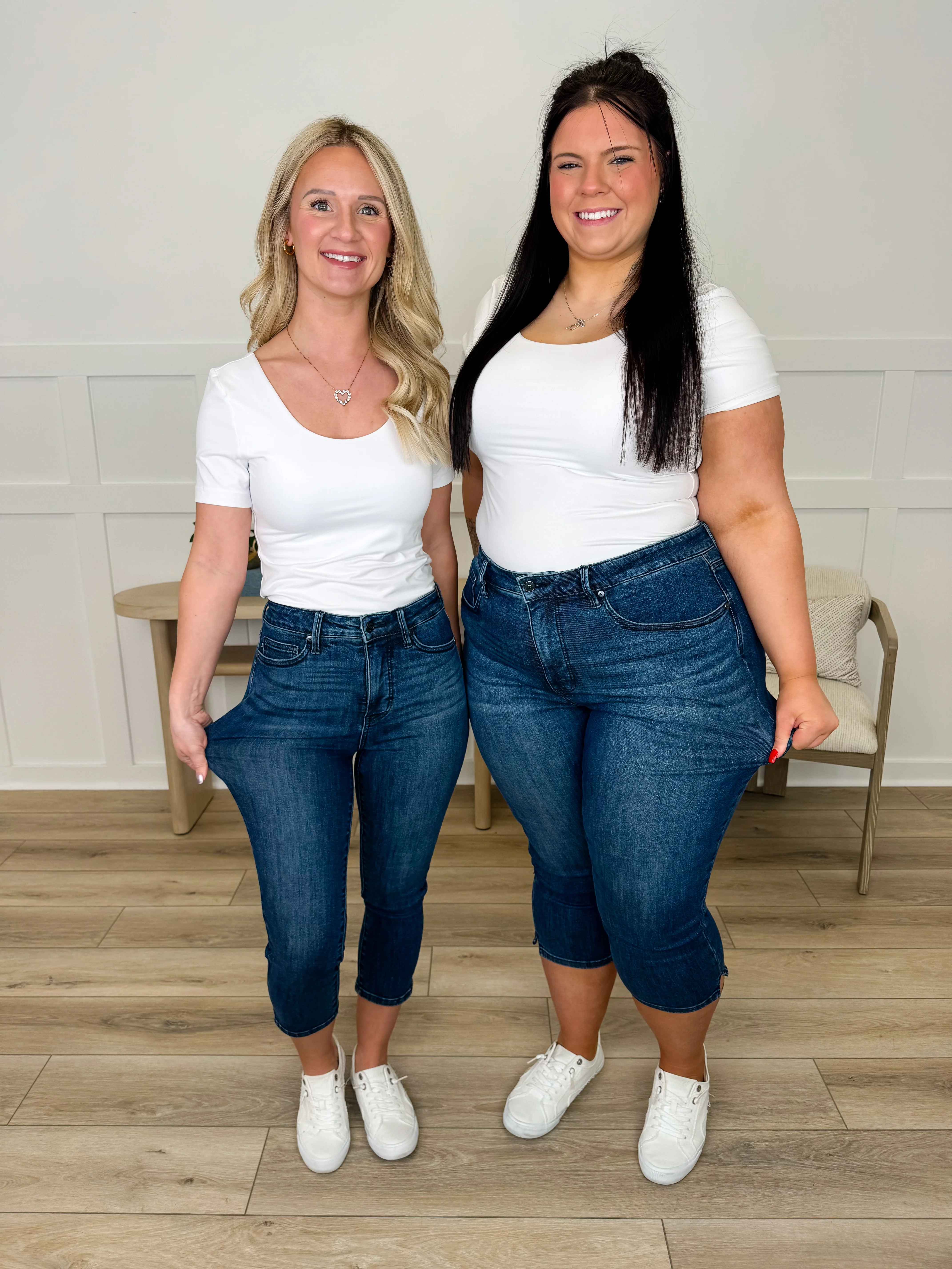 Judy Blue Lucia "Butt Lifting" Tummy Control Capris - Dark Wash (Non-Distressed) - Image 3