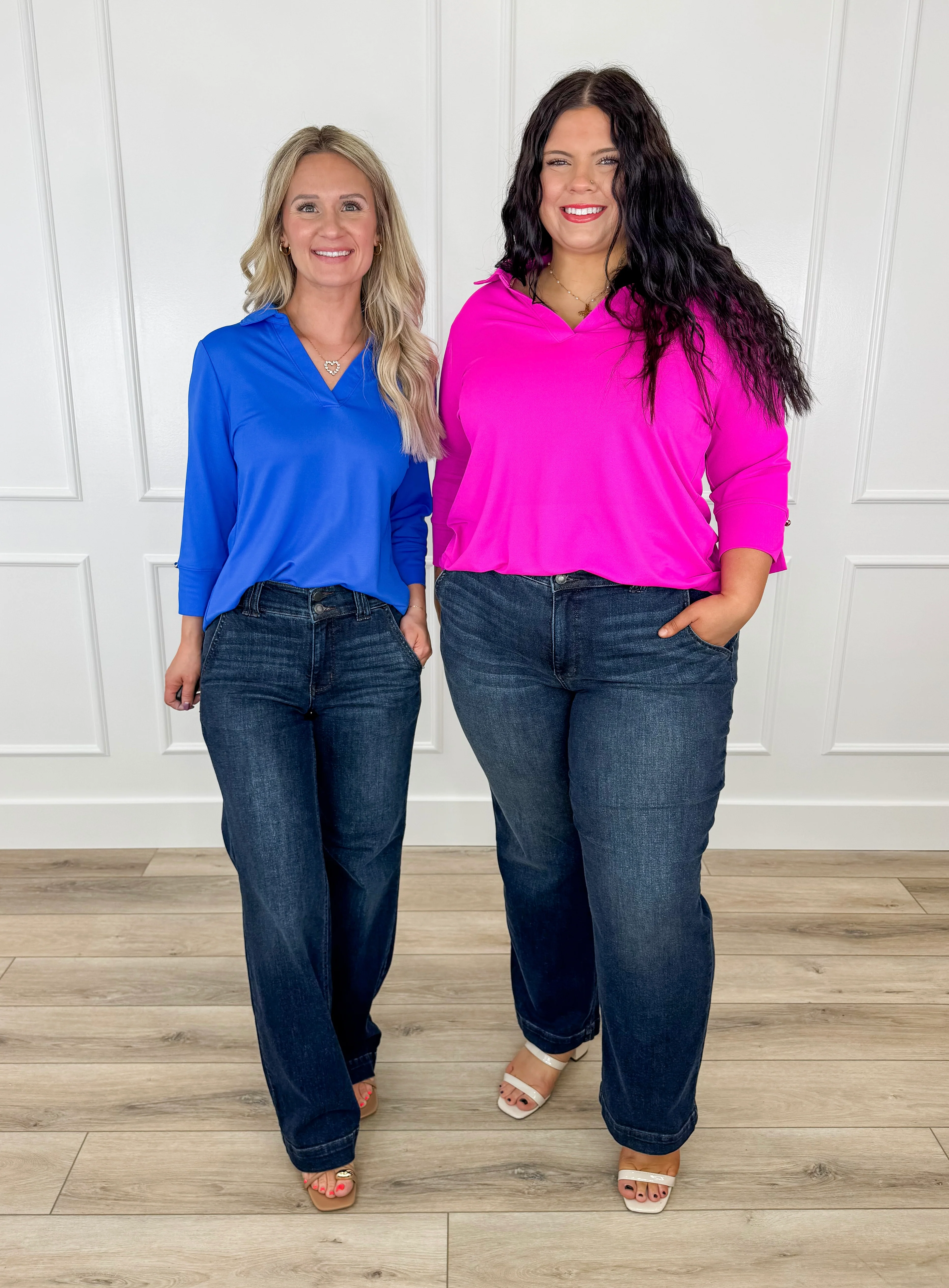 Judy Blue Maisie High-Rise Wide Leg Jeans - Dark Wash (Double Button, Non-Distressed) - Image 7