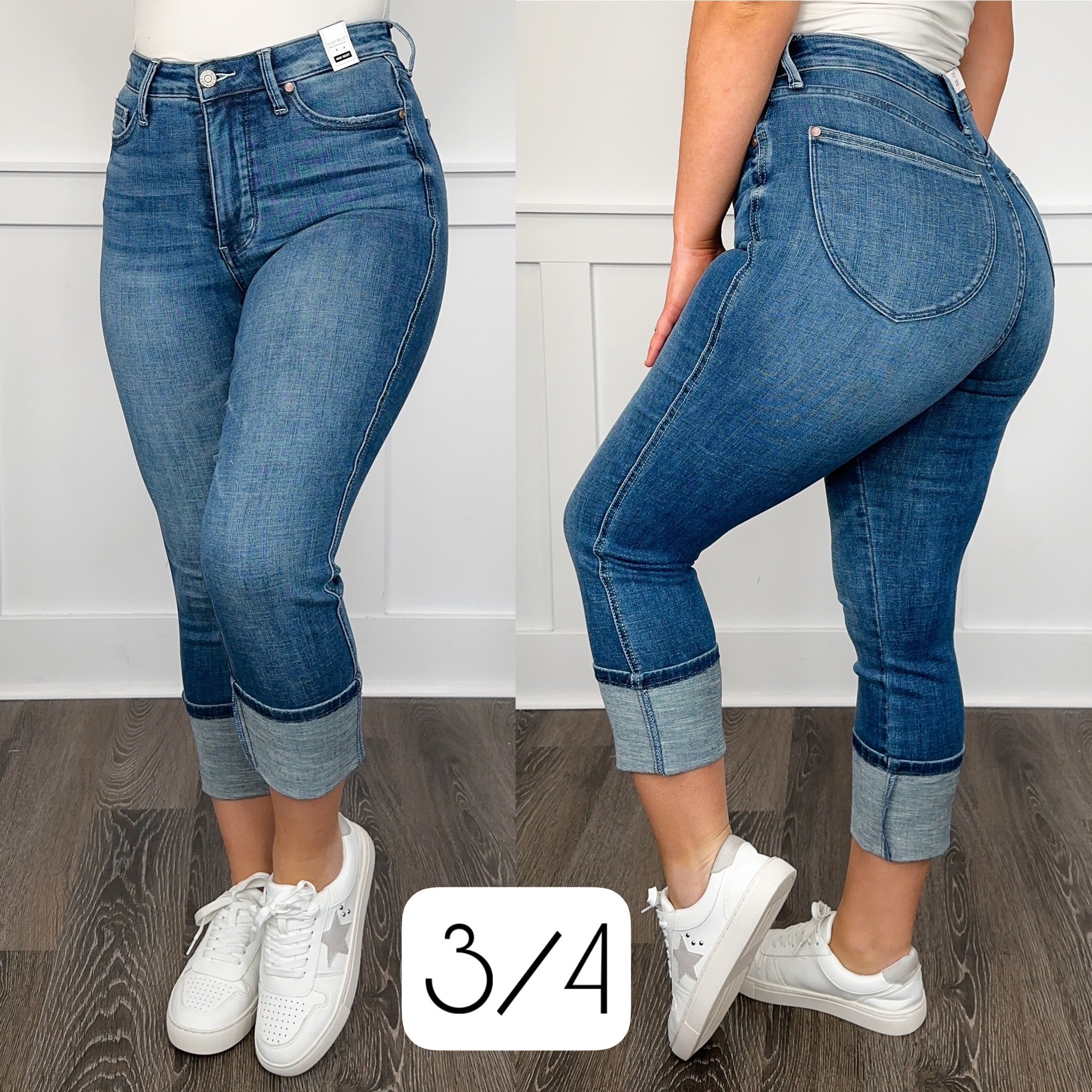 Judy Blue Rylee "Butt Lifting" Tummy Control High-Rise Medium Wash Capris - Image 3