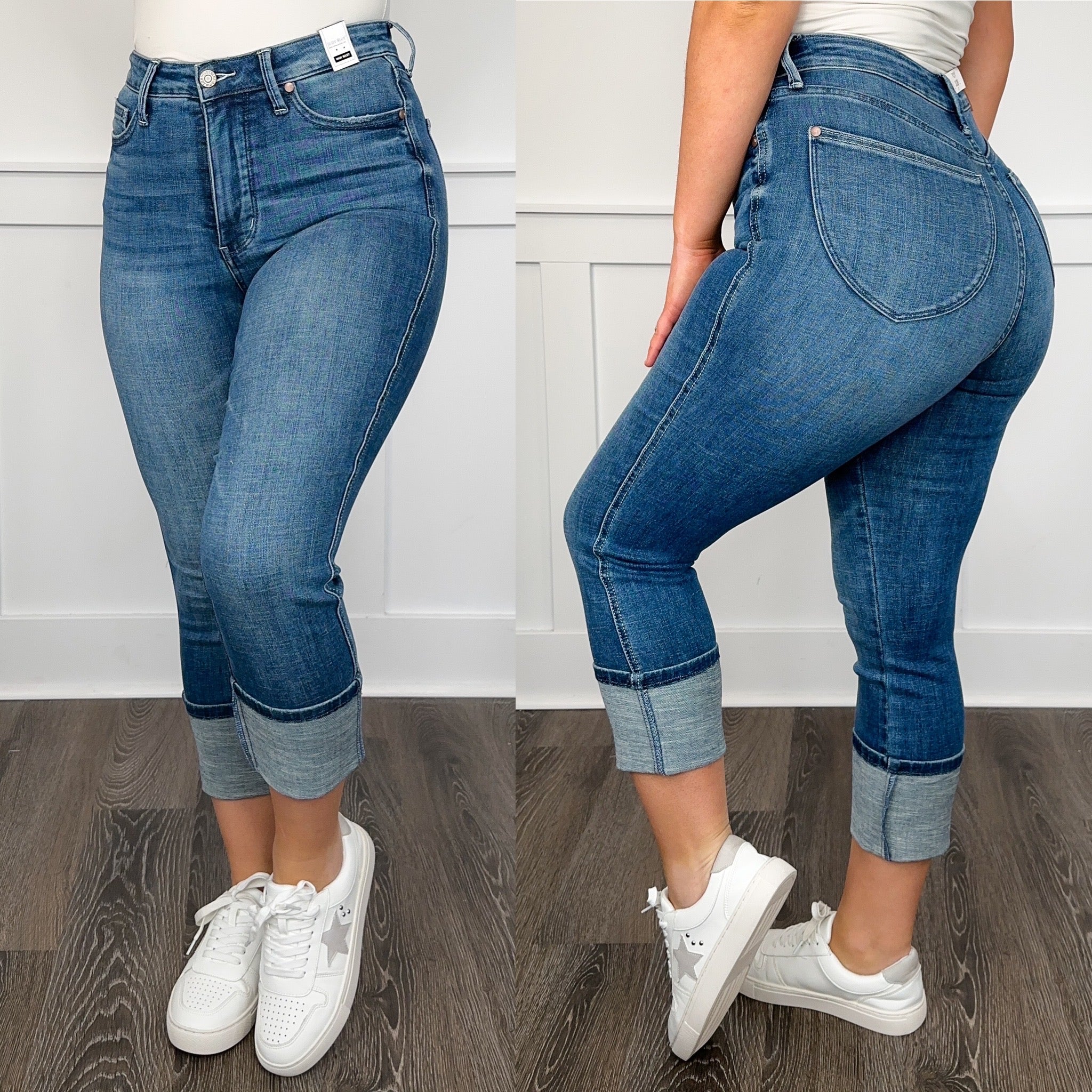 Judy Blue Rylee "Butt Lifting" Tummy Control High-Rise Medium Wash Capris - Image 6