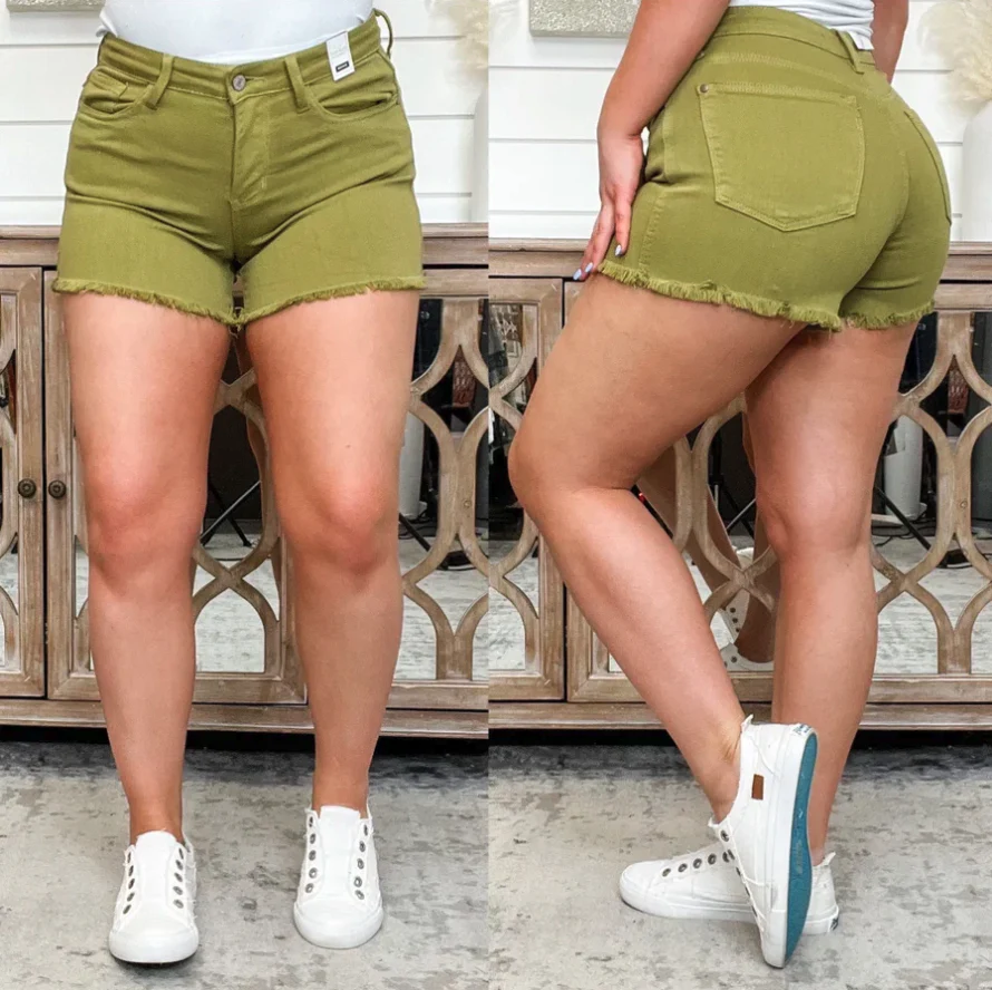 Judy Blue Shay Mid-Rise Fray Hem Shorts - 4 colors! - Image 11