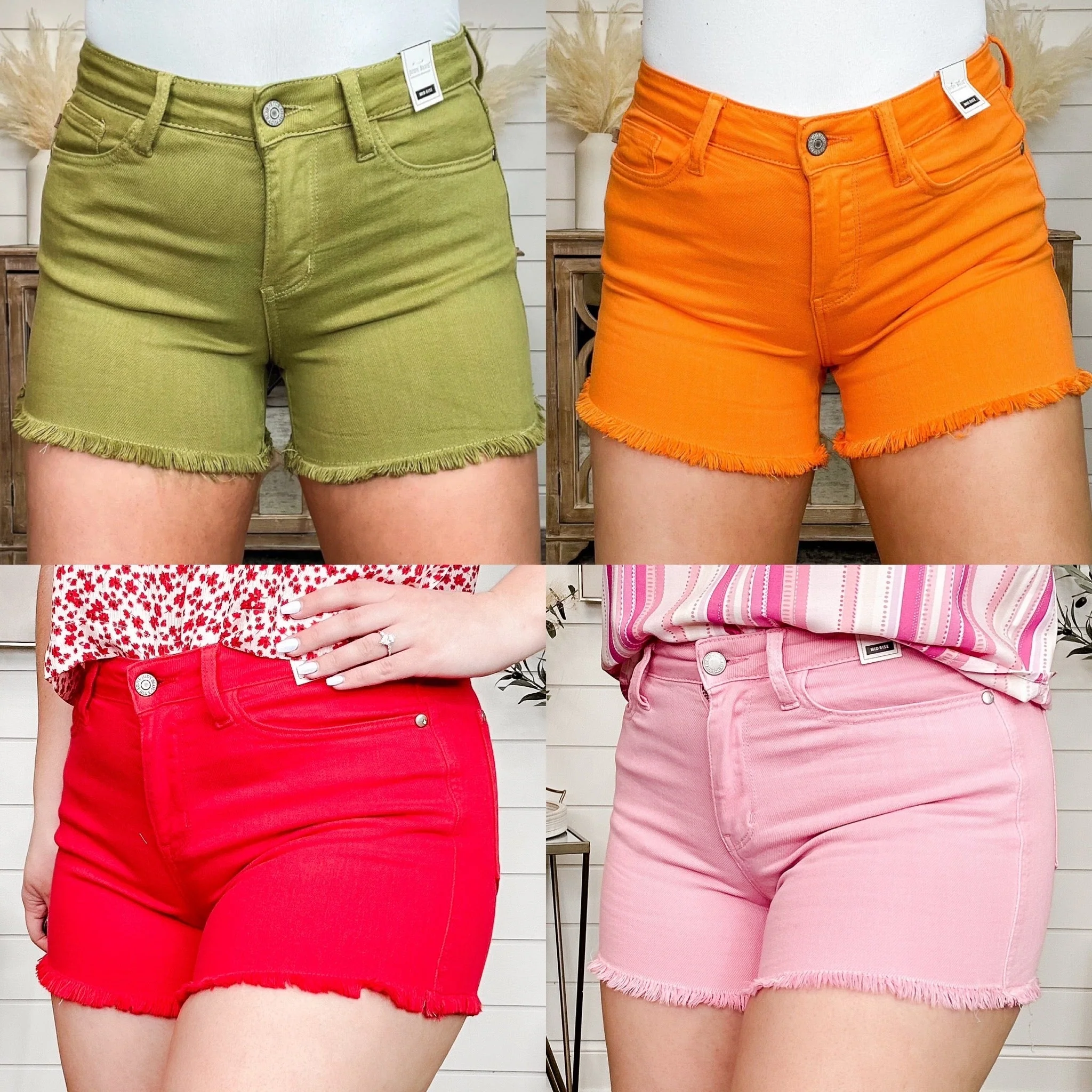Judy Blue Shay Mid-Rise Fray Hem Shorts - 4 colors! - Image 15