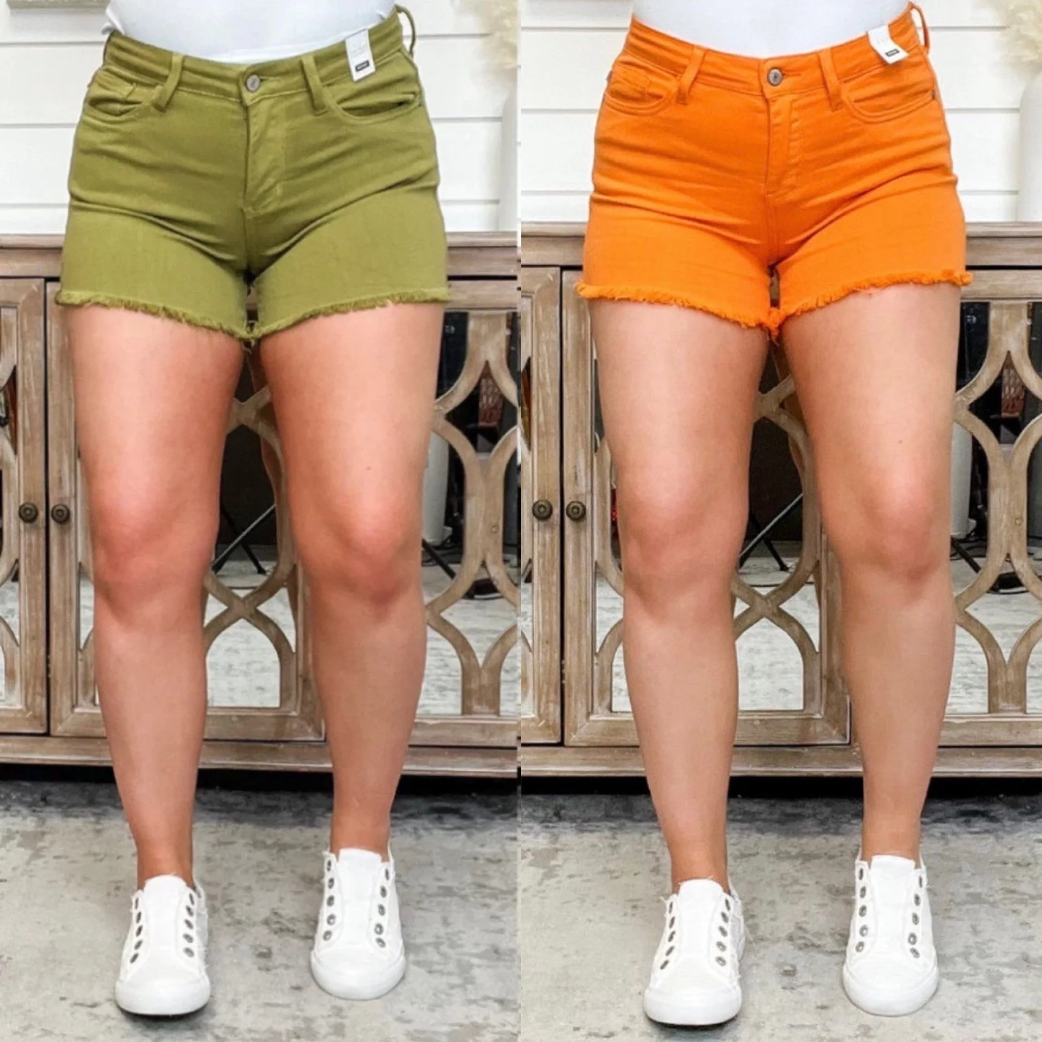 Judy Blue Shay Mid-Rise Fray Hem Shorts - 4 colors! - Image 17