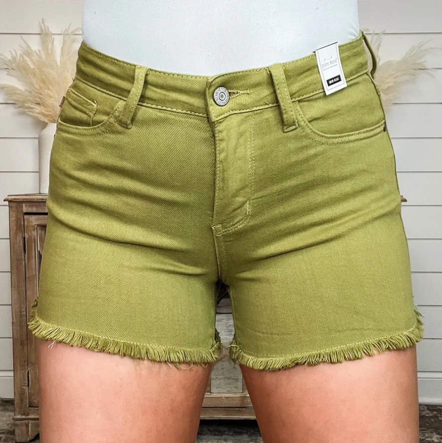 Judy Blue Shay Mid-Rise Fray Hem Shorts - 4 colors! - Image 4