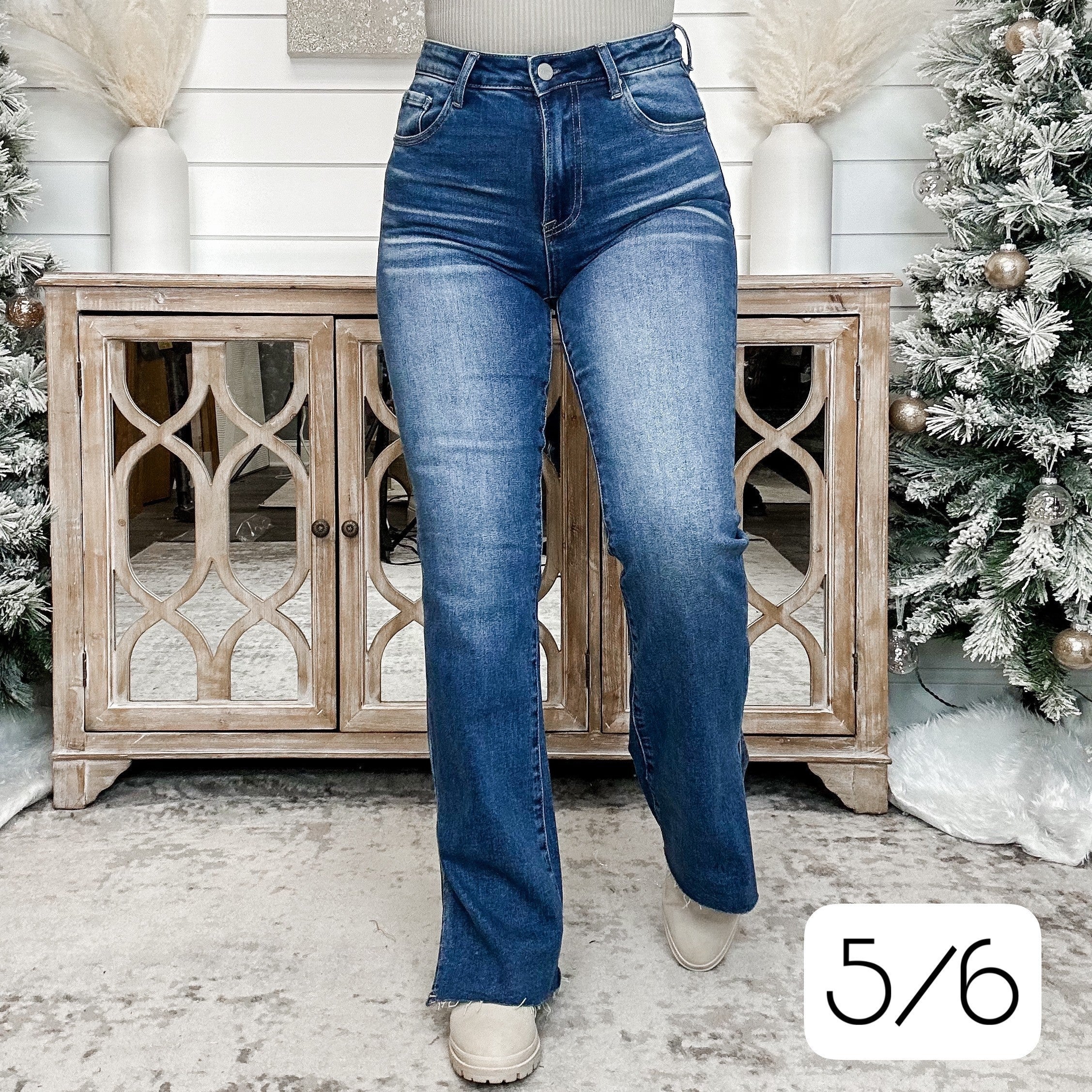 Juliana High-Rise Risen Straight Leg Blue Jeans - Image 5