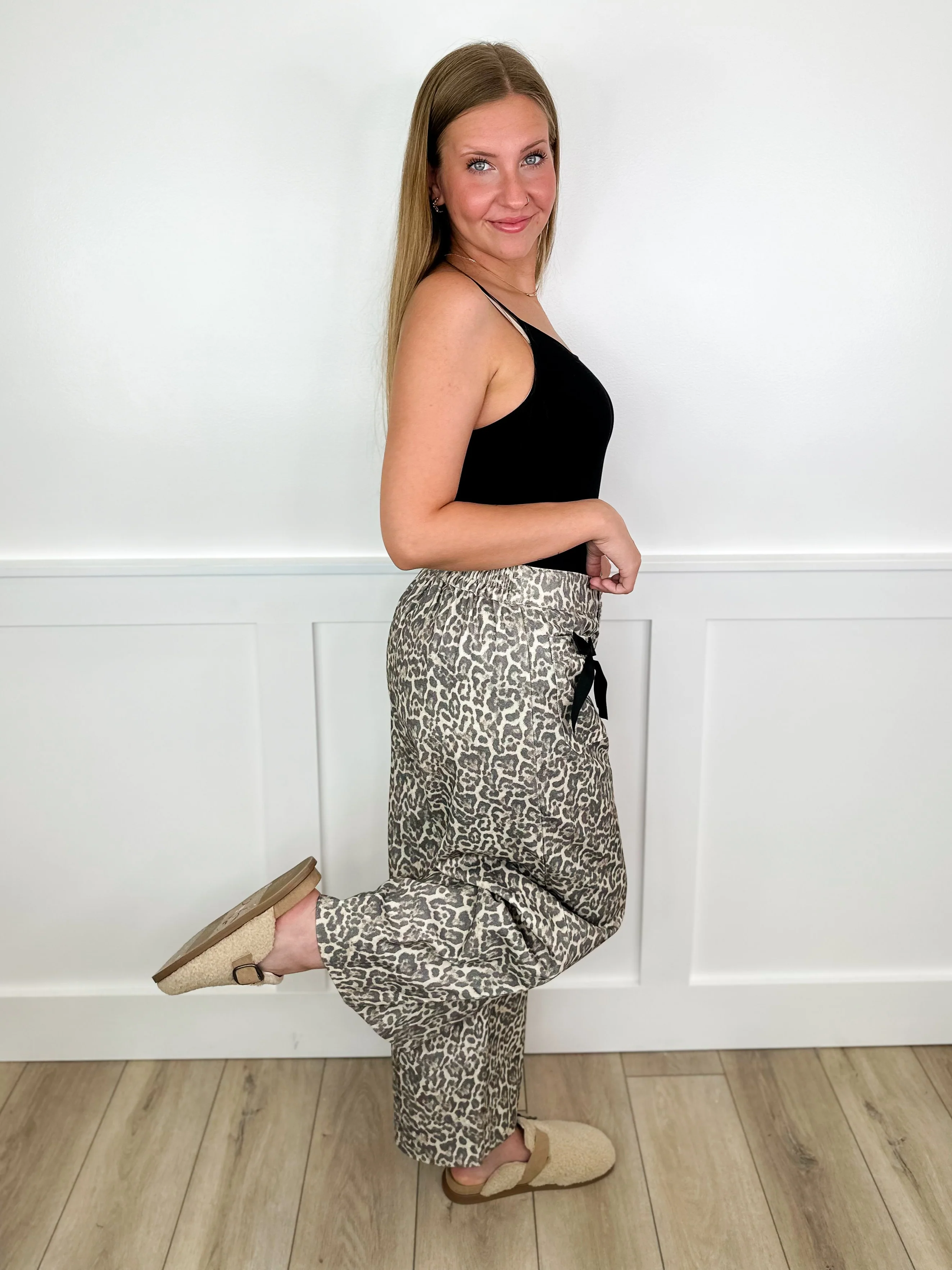 Jungle Babe High-Rise Cotton Wide Leg Leopard Avery Mae Bottoms - Image 2