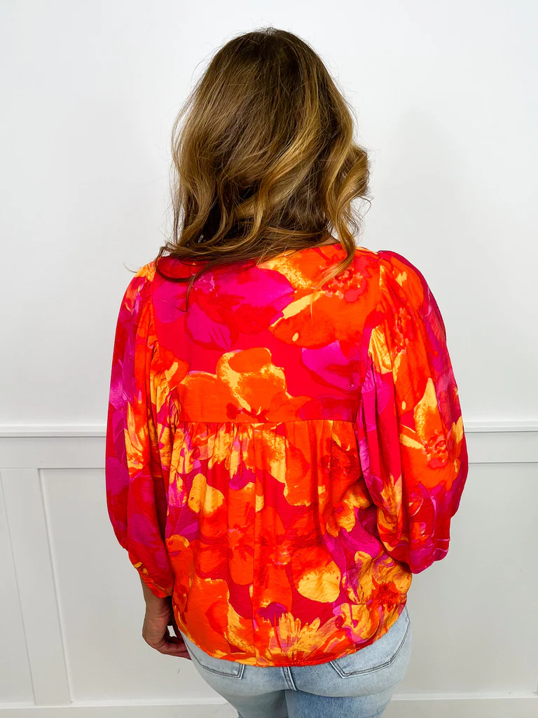 Just Breathe Rayon Blend 3/4 Sleeve Fuchsia Pink Avery Mae Top - Image 2