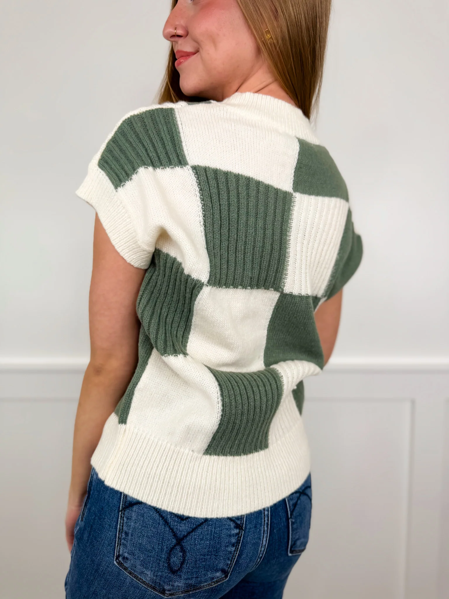 Just Checking it Out Knit Short Sleeve Avery Mae Sweater Top - 2 colors! - Image 4
