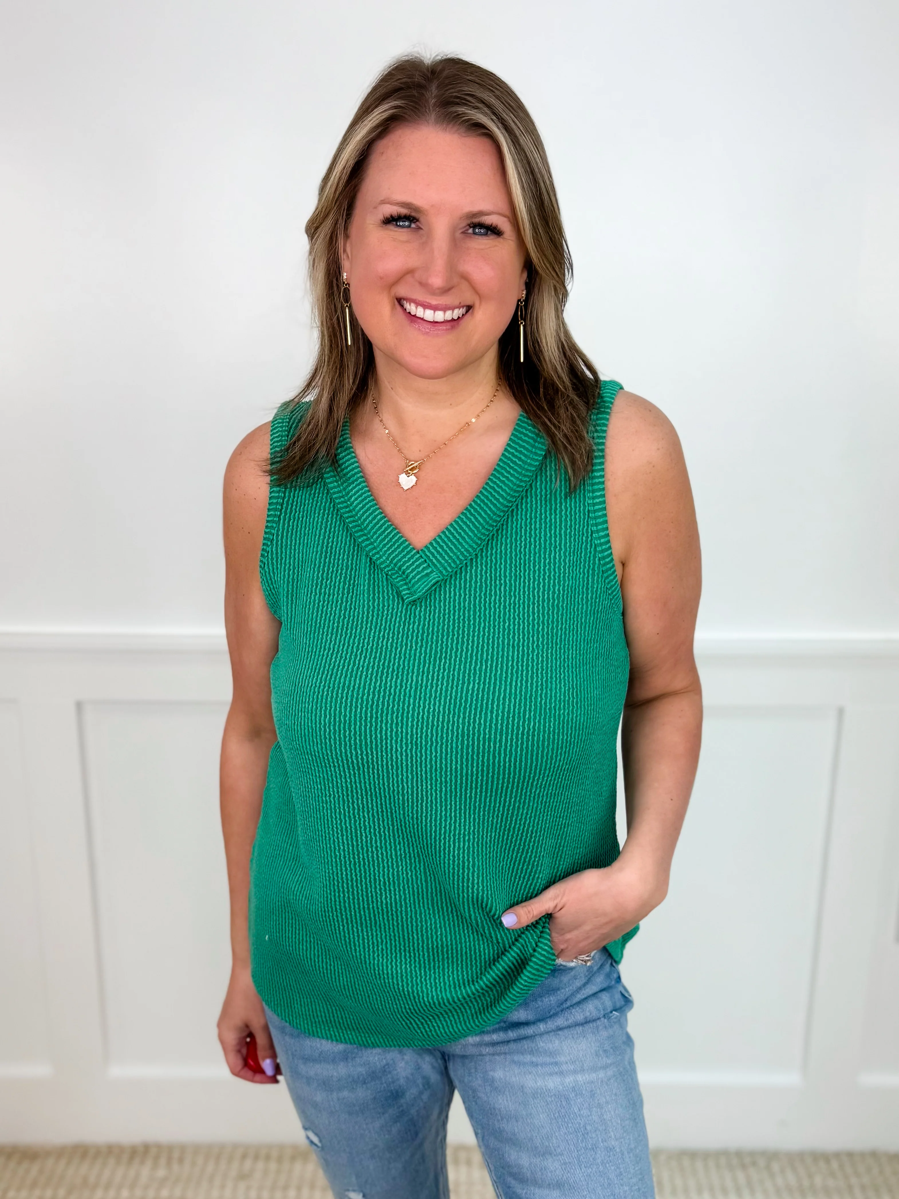 Just Hold on Ribbed Avery Mae Tank Top - 8 colors! - Image 2