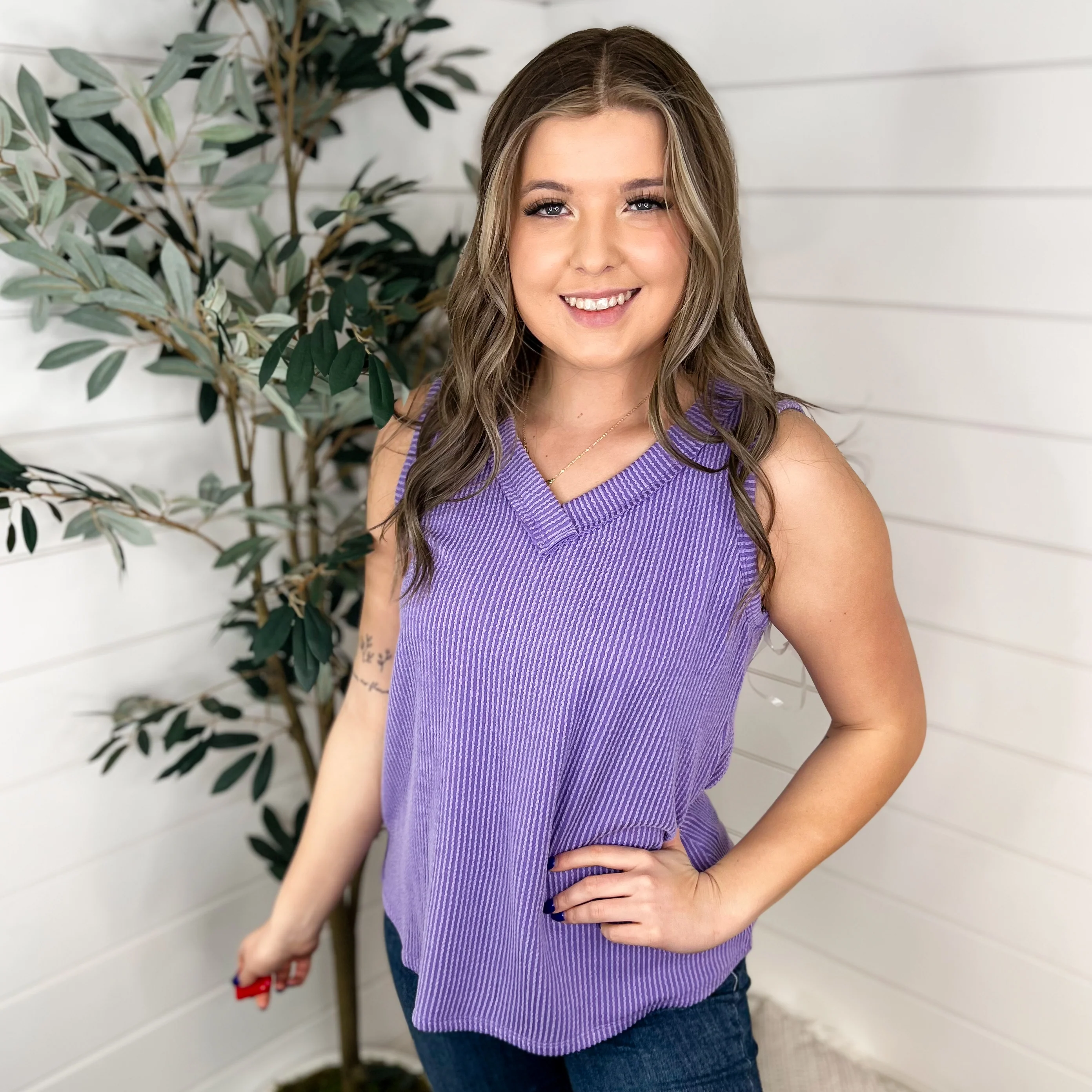 Just Hold on Ribbed Avery Mae Tank Top - 8 colors! - Image 6