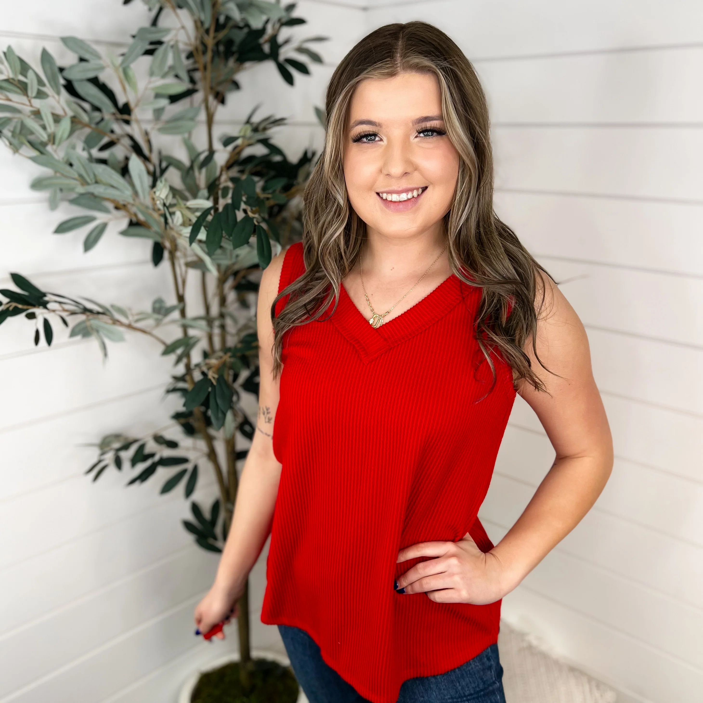 Just Hold on Ribbed Avery Mae Tank Top - 8 colors! - Image 8