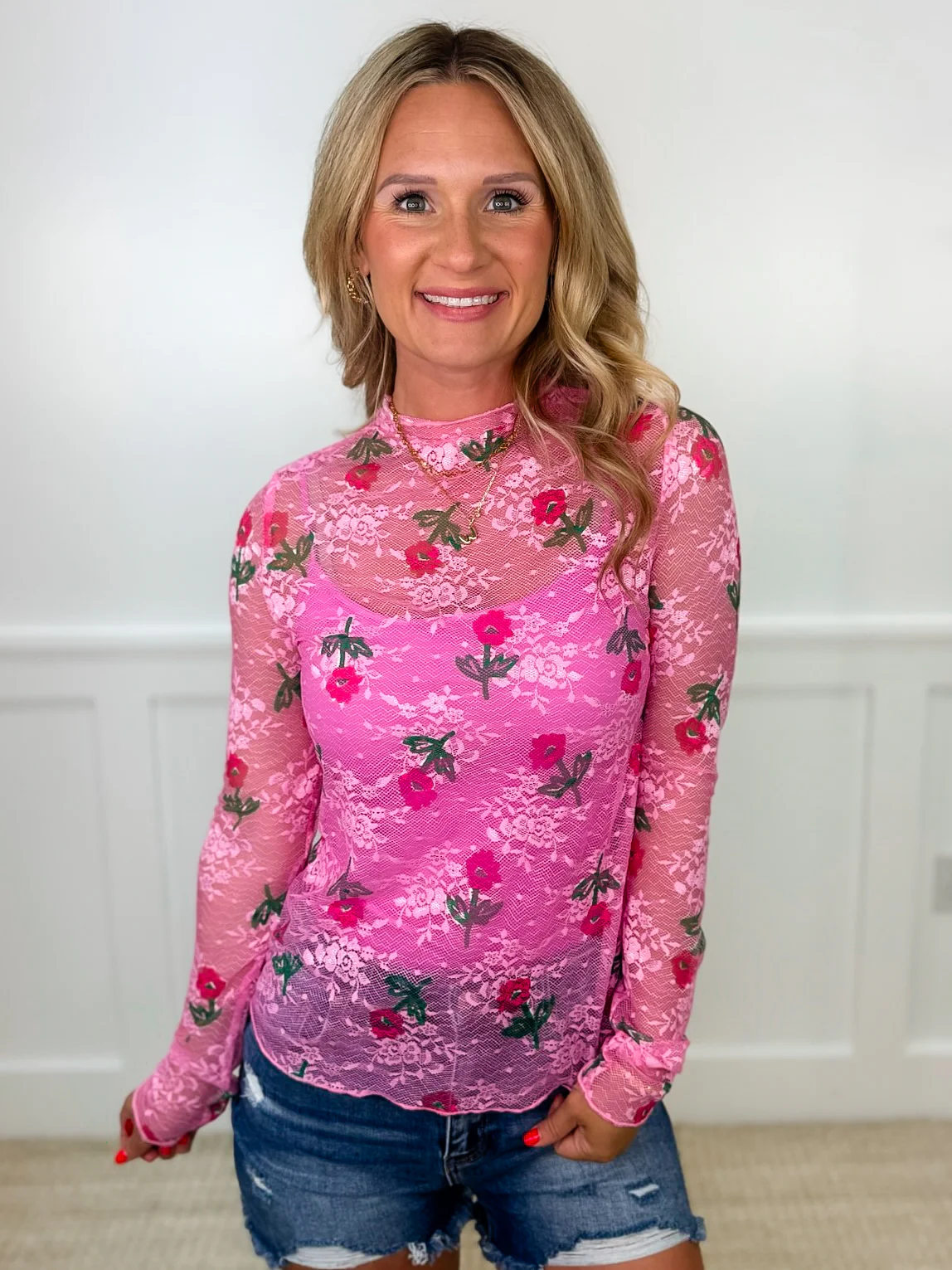 Just Keep Blooming Lace Long Sleeve Avery Mae Top - 4 colors! - Image 4