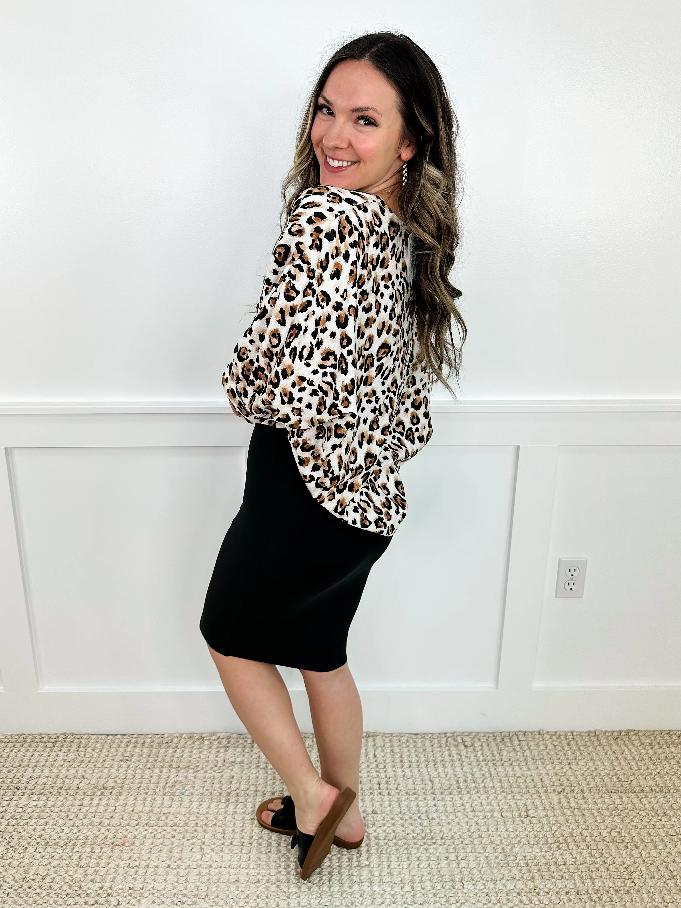 Just Keep Going 3/4 Sleeve Leopard Avery Mae Top - Image 3