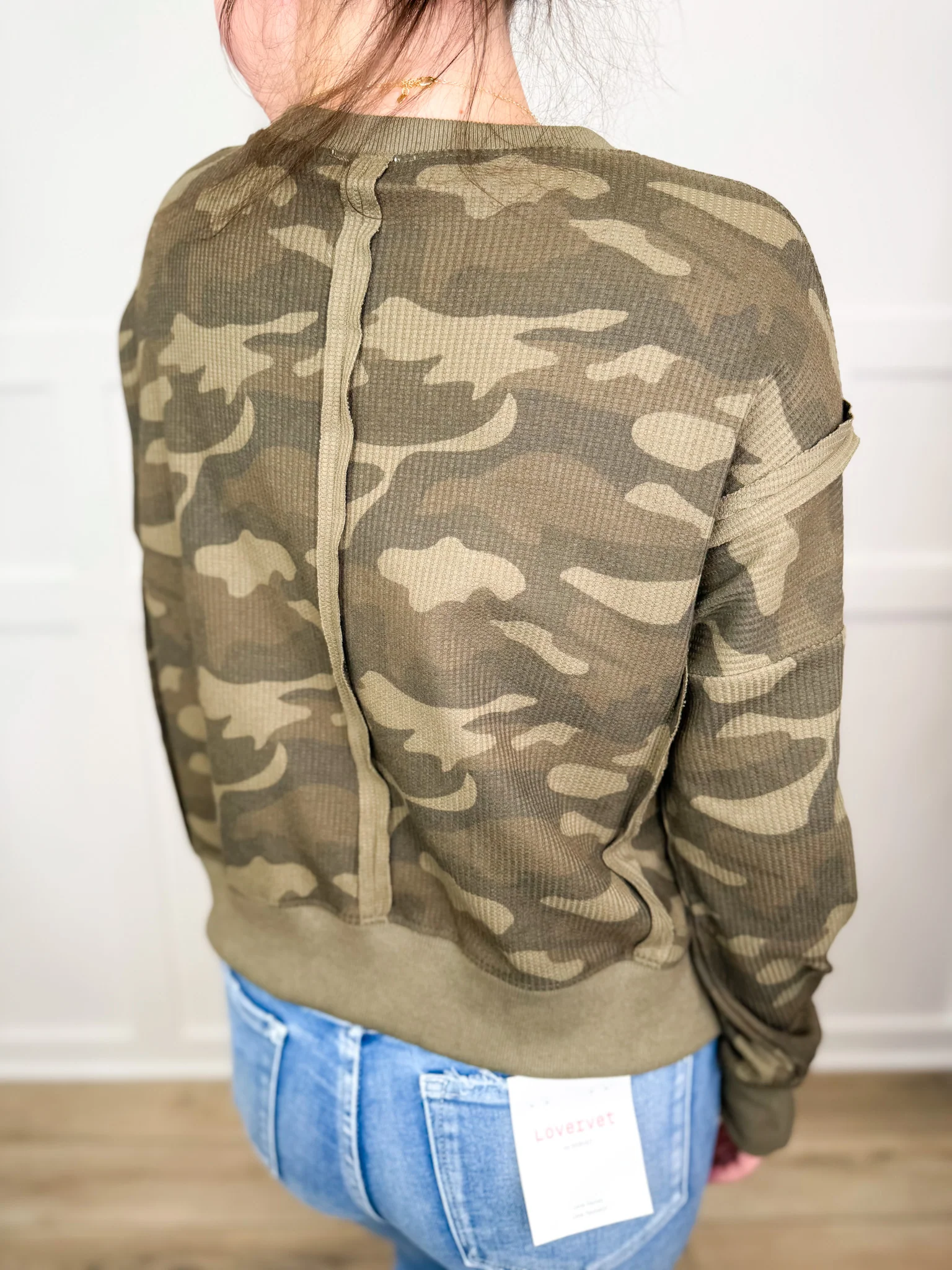 Keep Driving Cotton Blend Long Sleeve Camo Avery Mae Top - Image 2