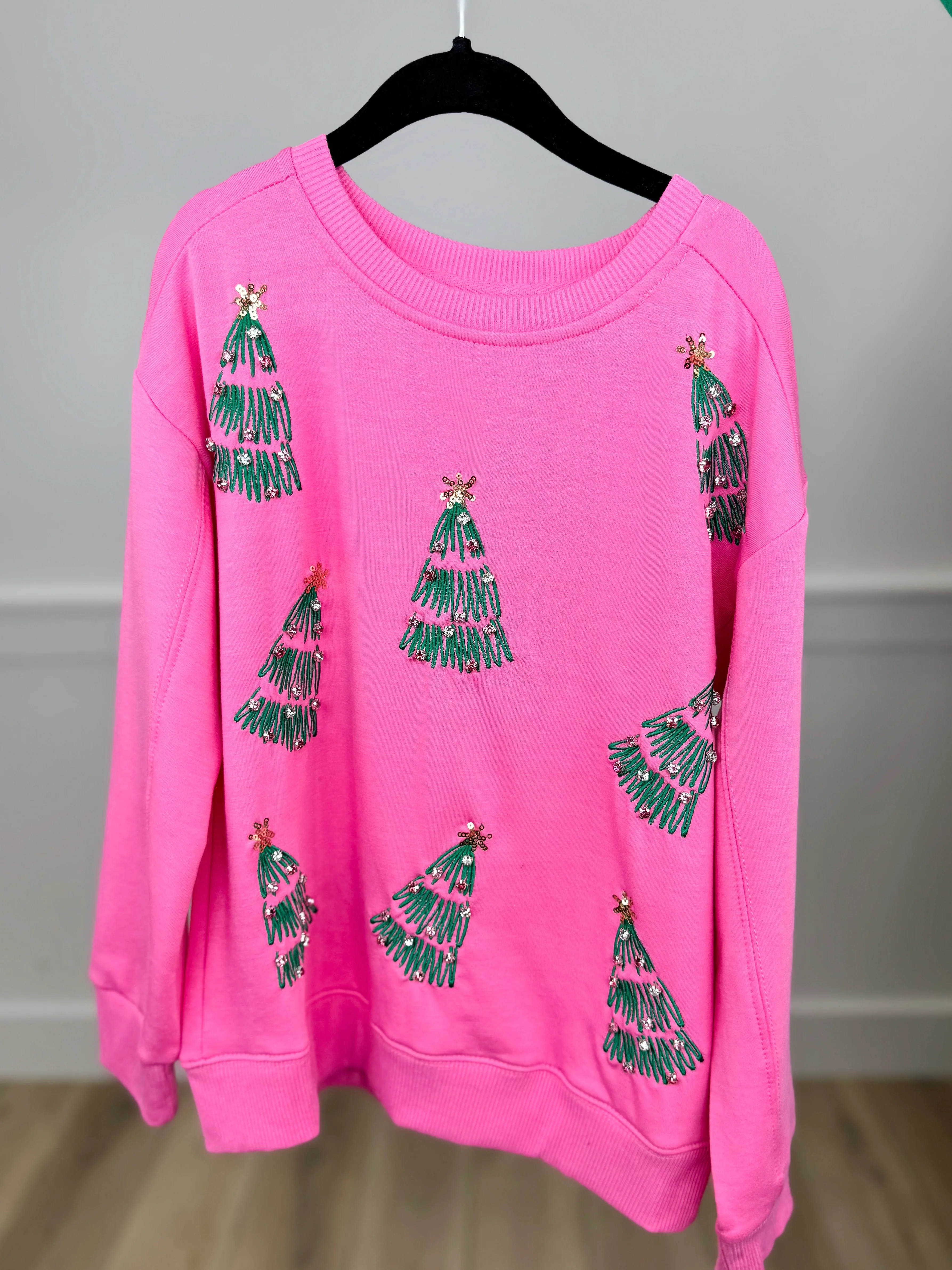 Kids Sparkling Tree Long Sleeve Pink Avery Mae Top