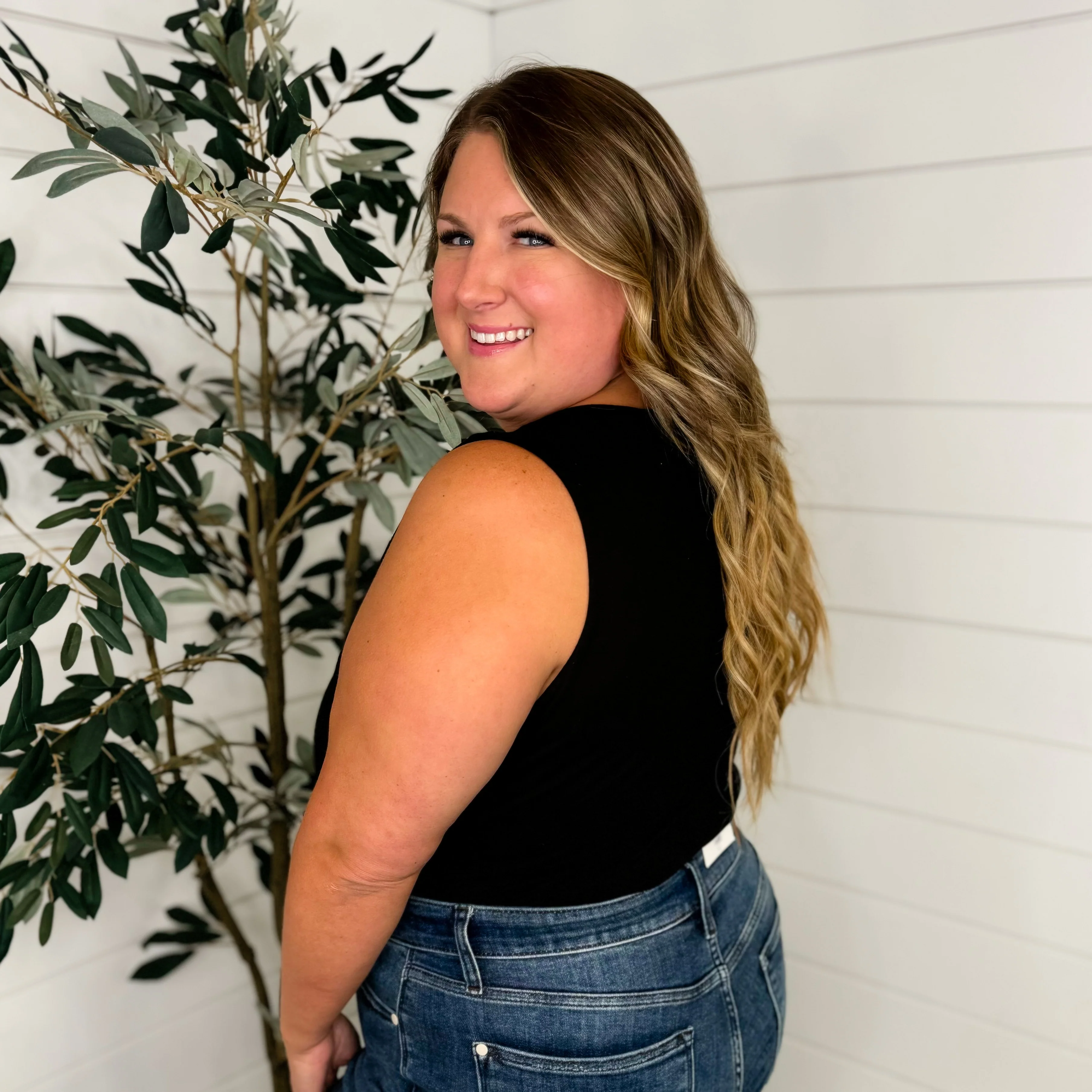 Kori Can't Let This Go Rayon Blend Black Bodysuit Top - Image 2