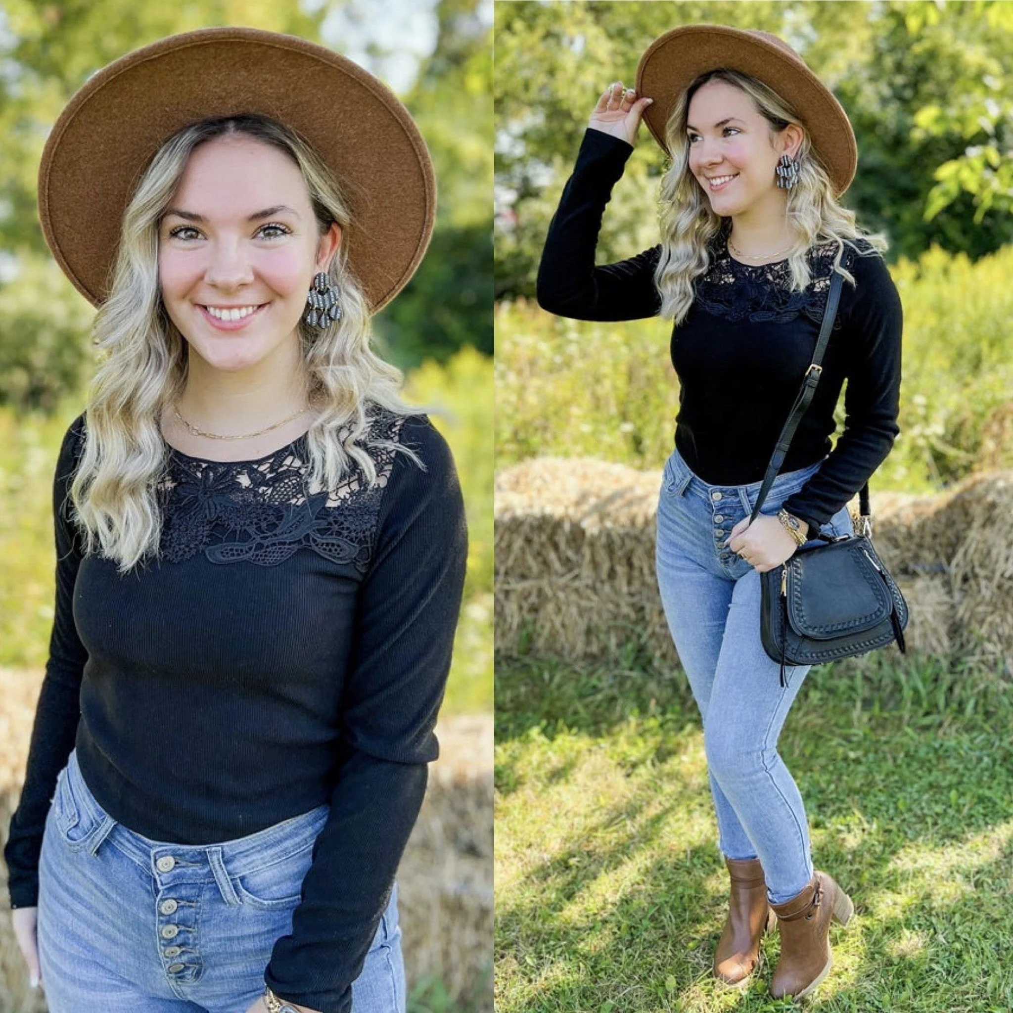 Laced Over White Birch Ribbed Top - 2 colors!