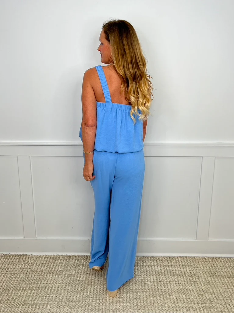 Lagoon Dreaming High-Rise Wide Leg Blue Avery Mae Set - Image 2