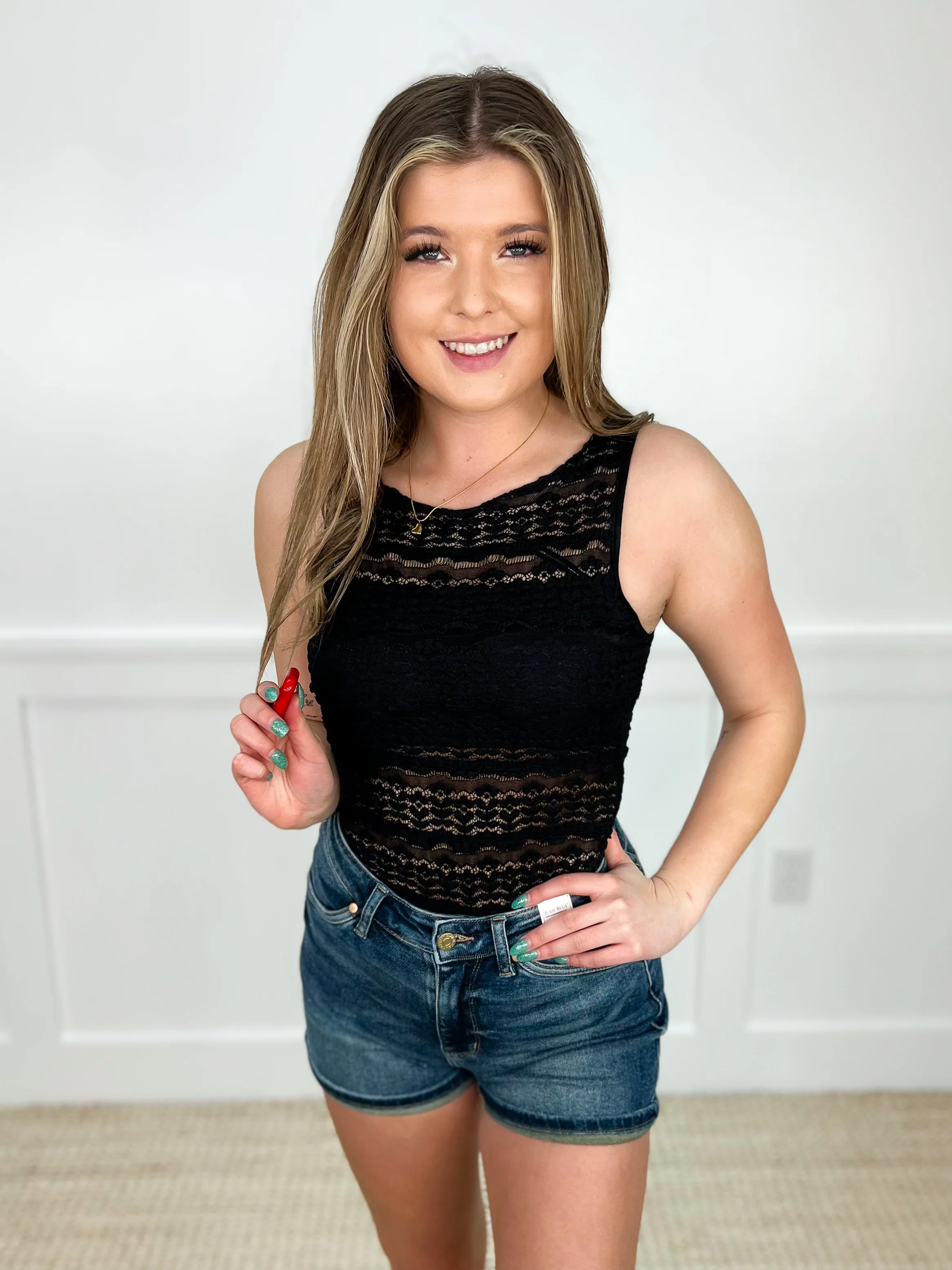 Late Night Feeling Lace Avery Mae Bodysuit Top - 2 colors! - Image 2