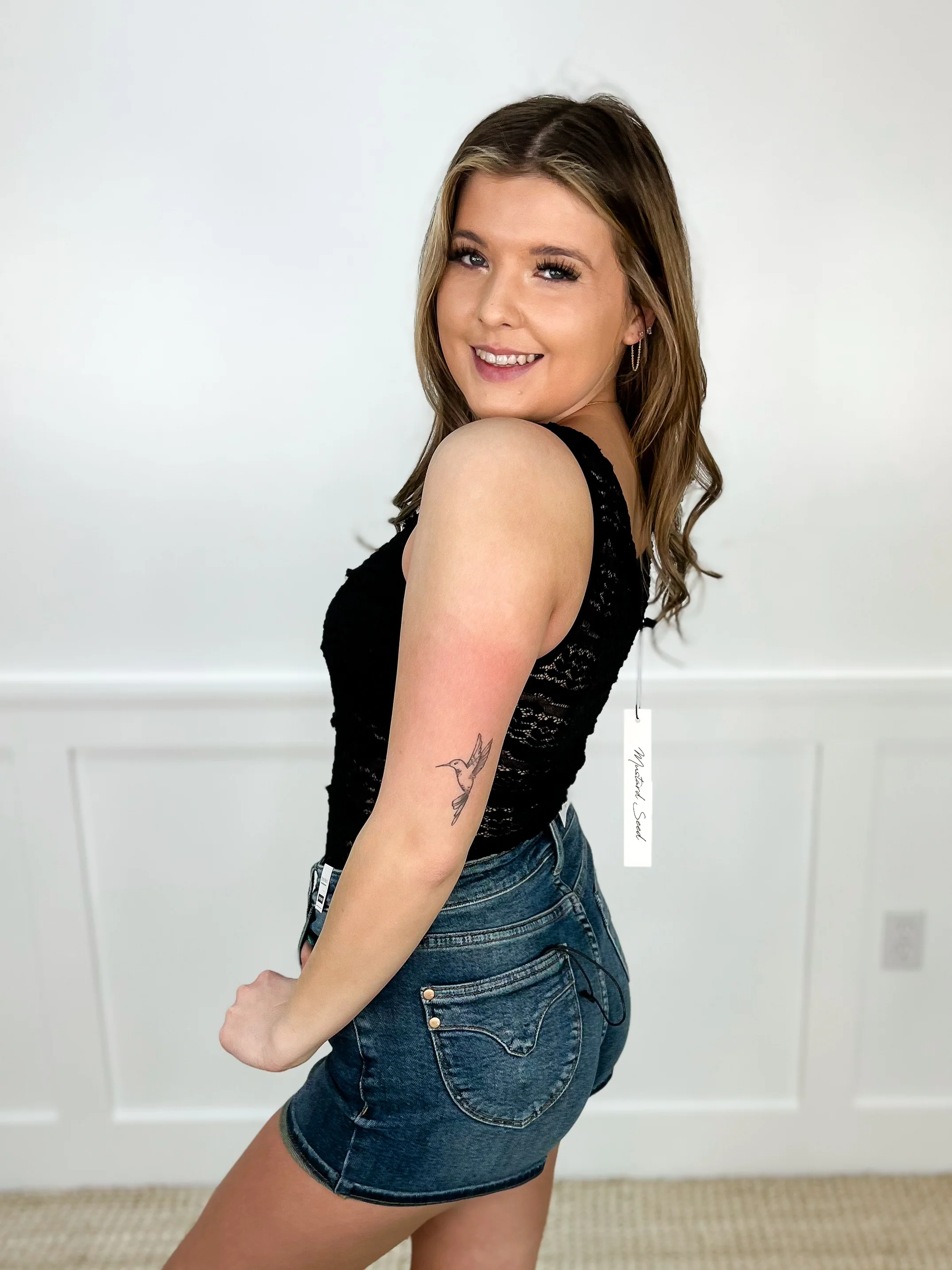 Late Night Feeling Lace Avery Mae Bodysuit Top - 2 colors! - Image 3