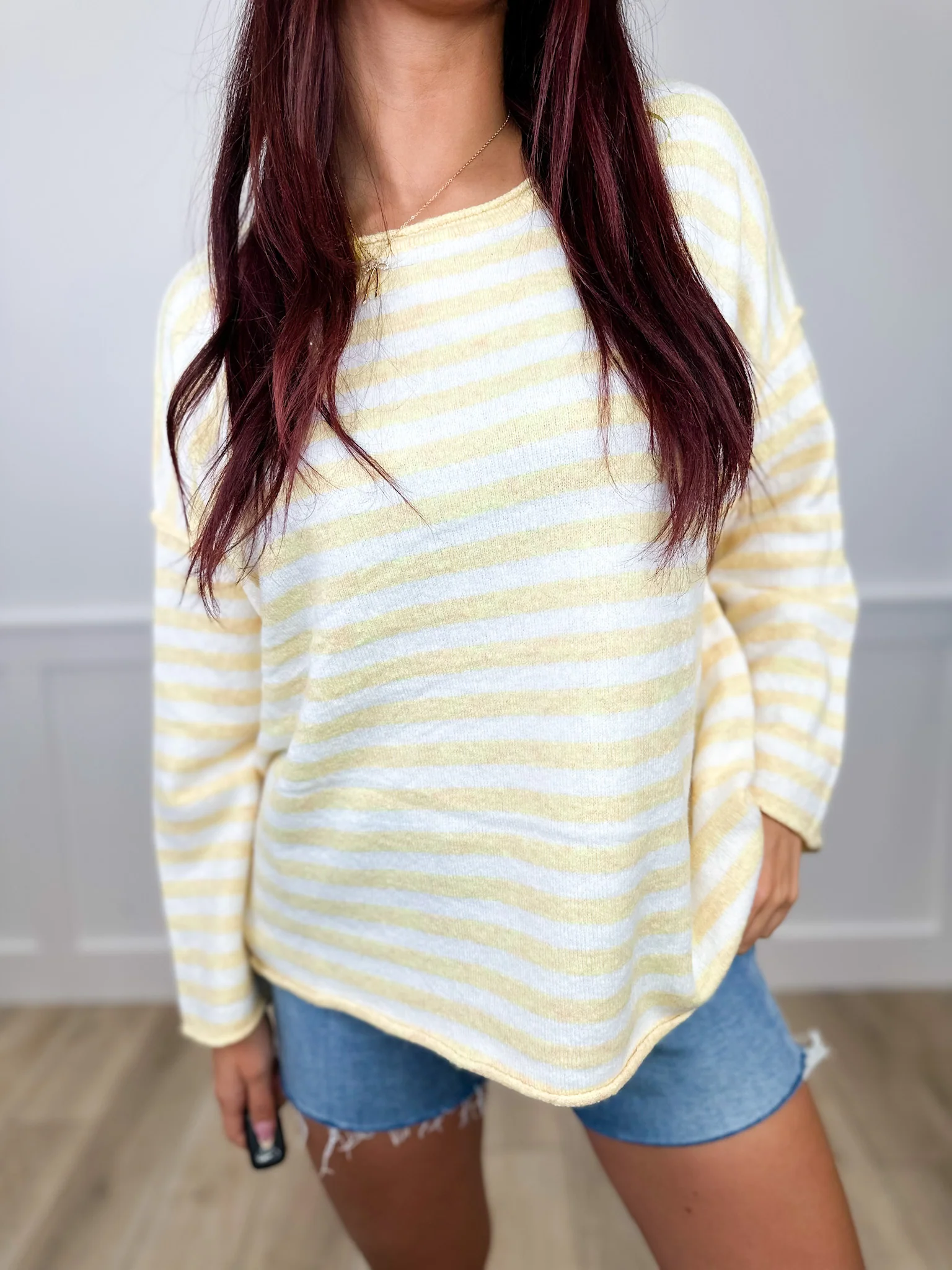 Let Me Adore You Knit Long Sleeve Striped Avery Mae Sweater Top - 3 colors! - Image 4