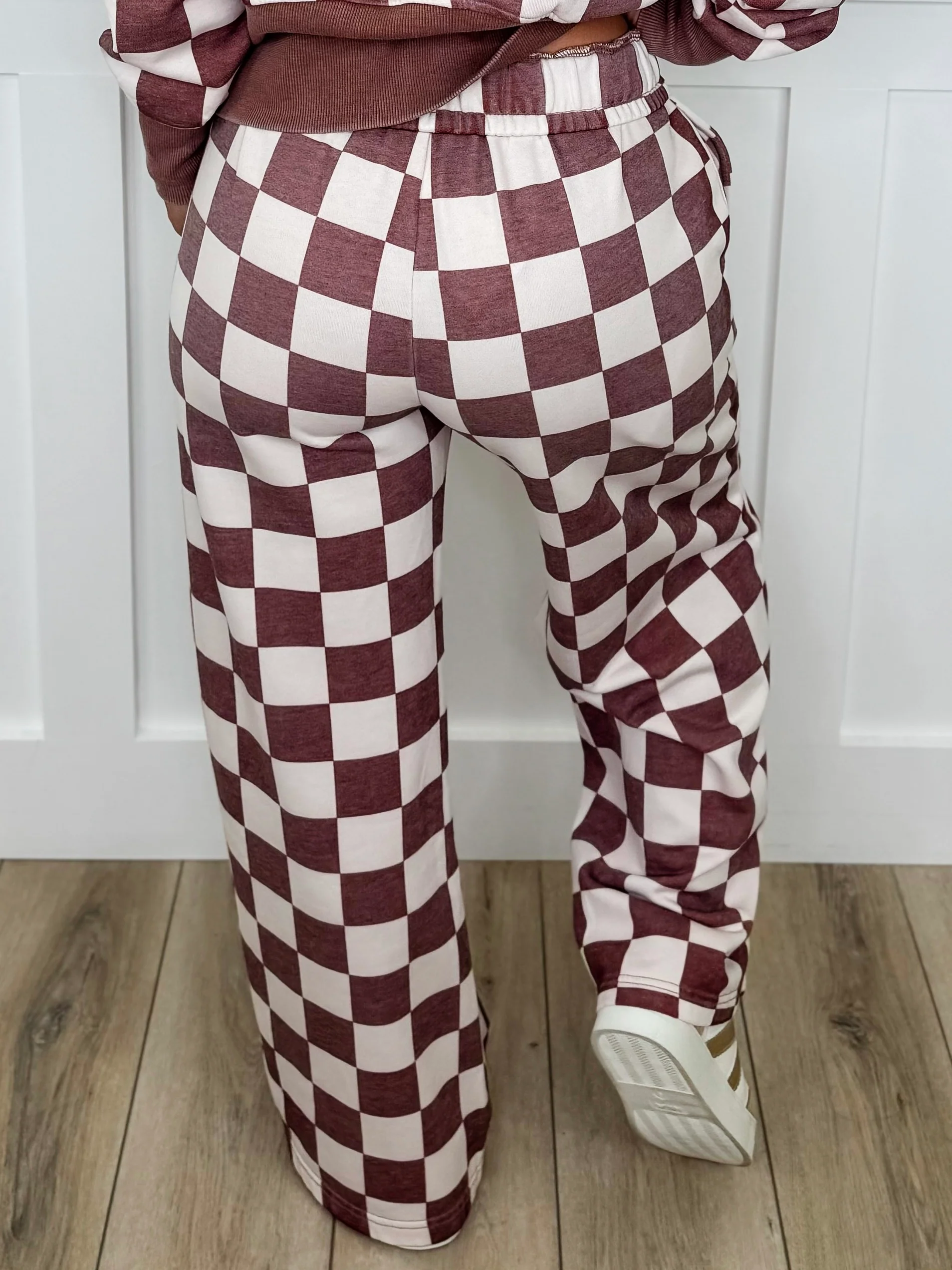 Letting Things Be High-Rise Wide Leg Checkered Avery Mae Bottoms - Image 2