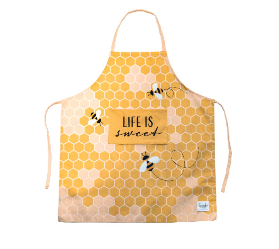Life is Sweet Cotton Blend Yellow Apron