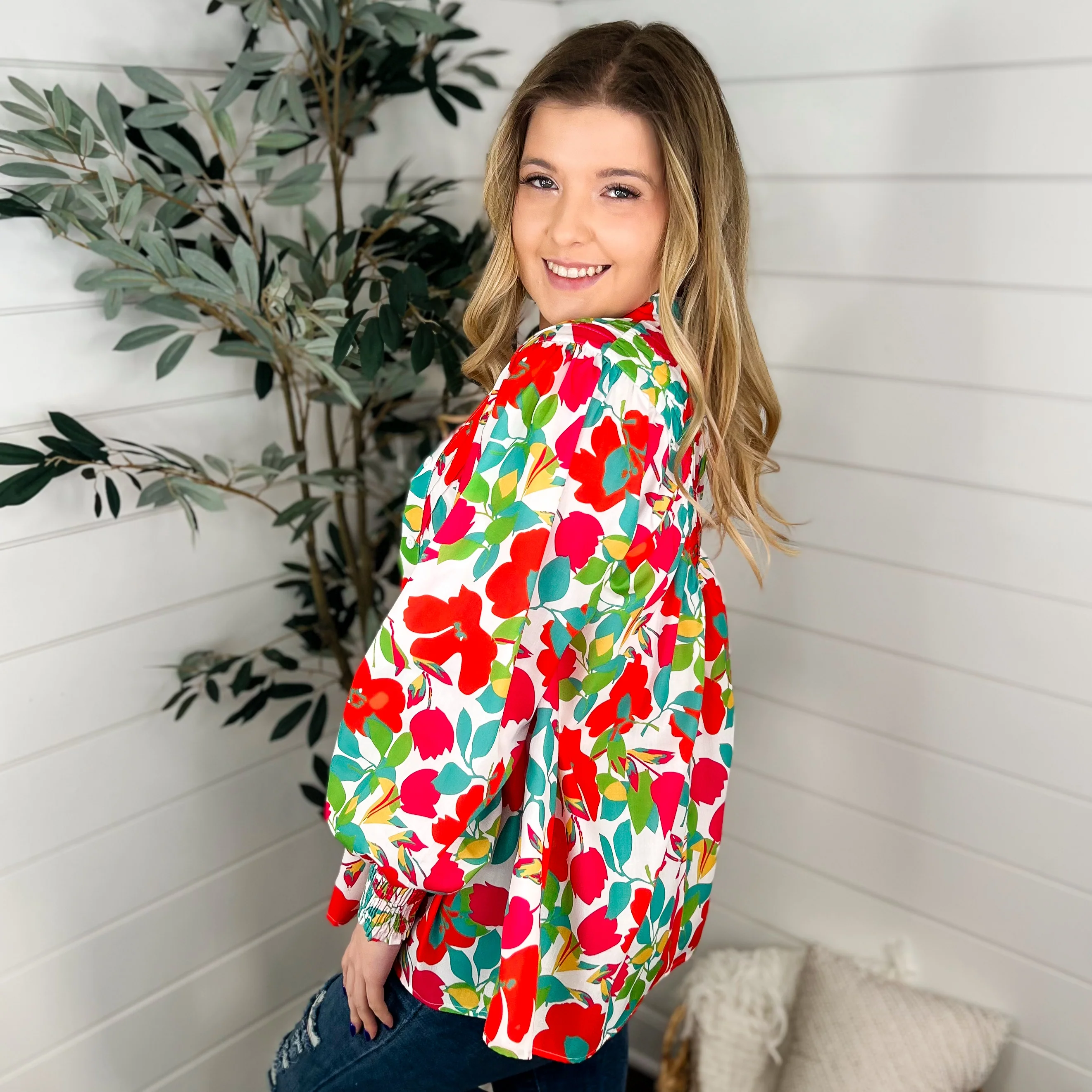 Looking Fine Long Sleeve White Avery Mae Button Up Top - Image 2
