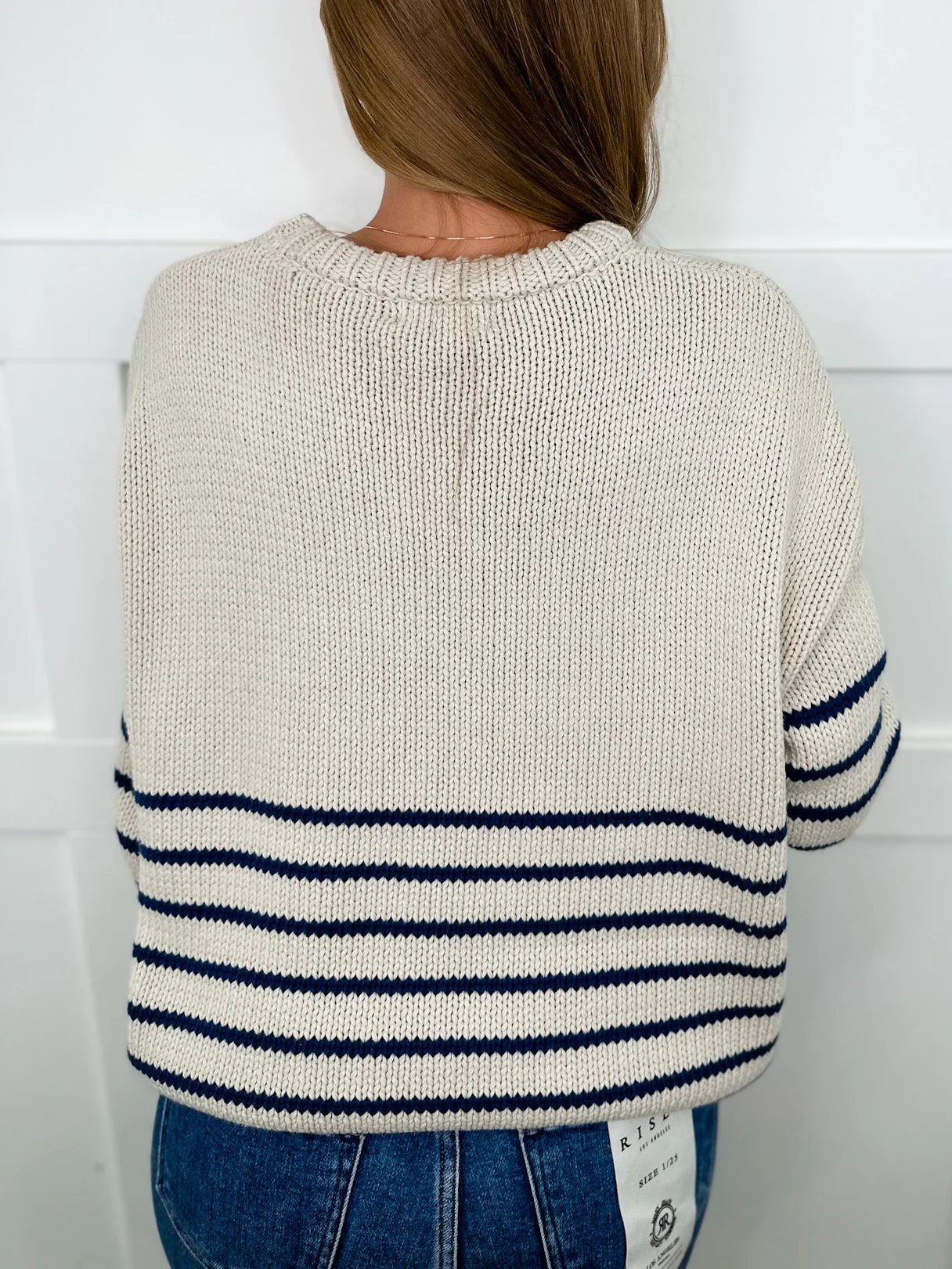 Lost & Hopeful Knit Long Sleeve Bone Avery Mae Sweater Top - Image 2
