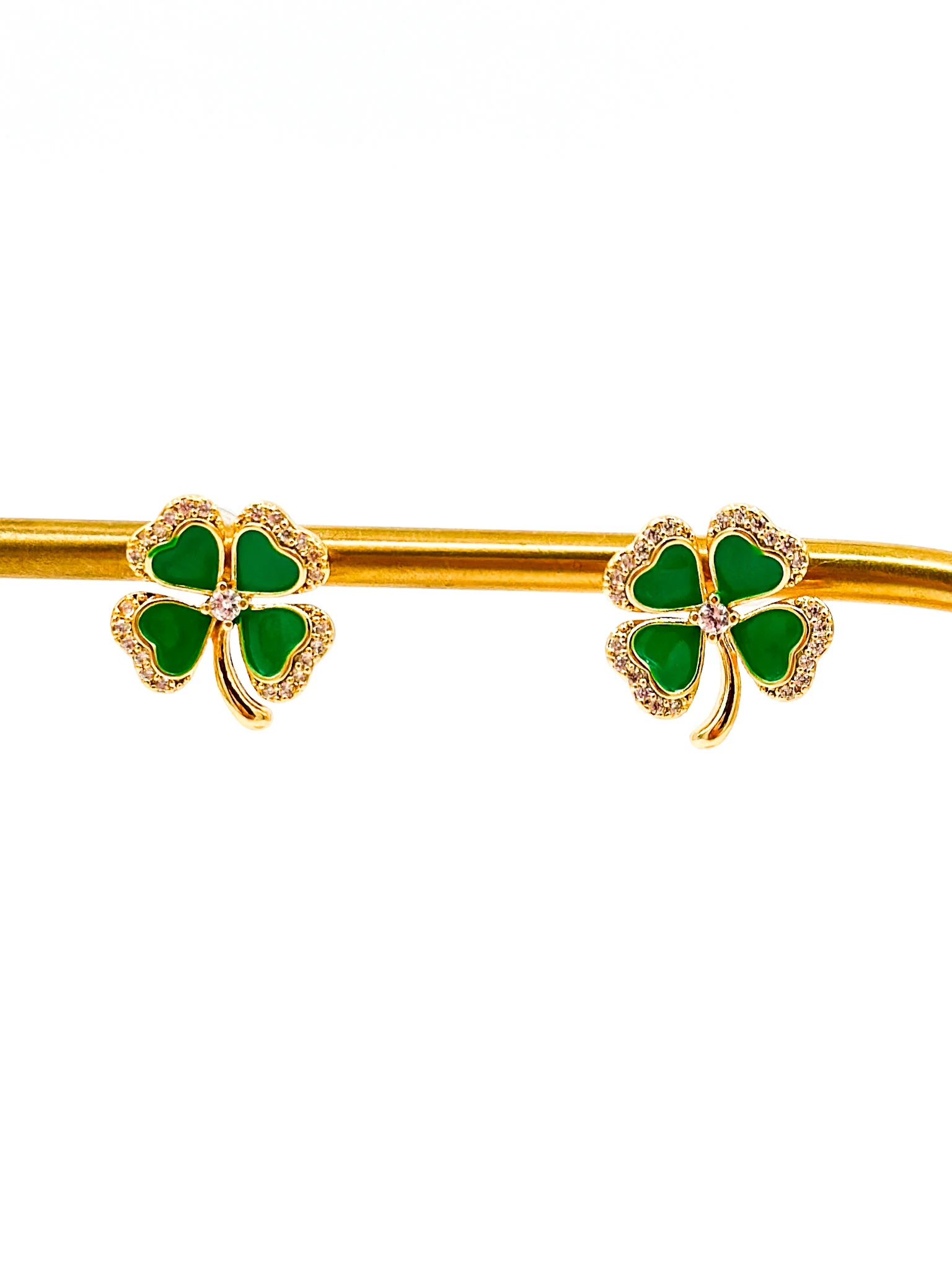 Lucky to Know You Gold Stud Earrings